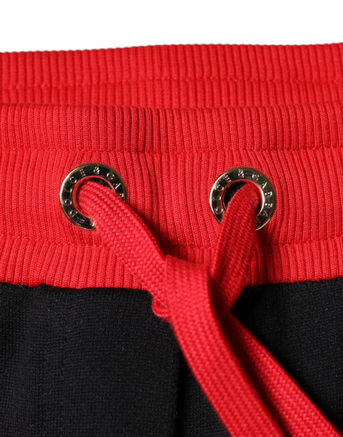 Pantaloni da jogging Dolce & Gabbana neri rossi ciliegia a vita media