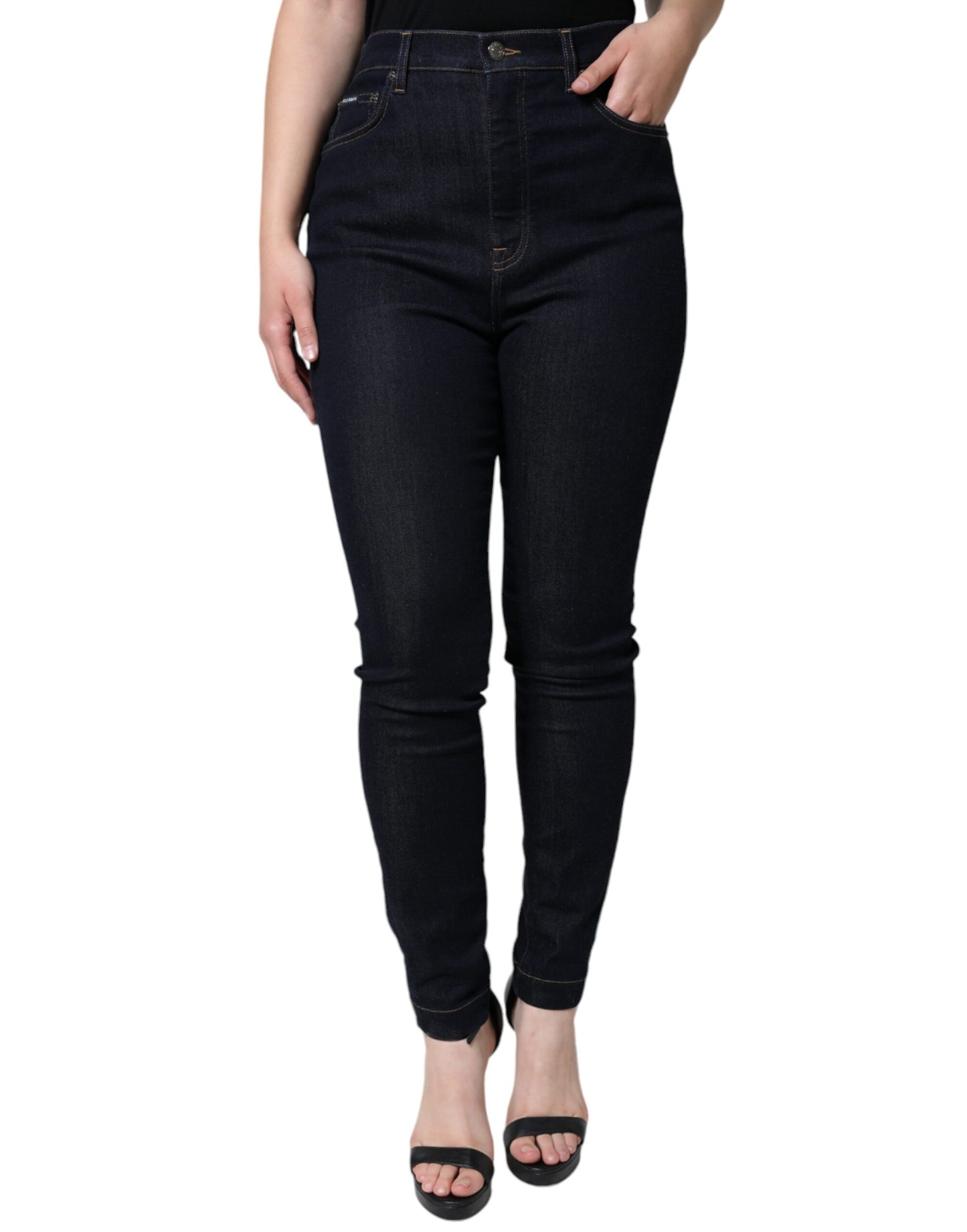 Jeans skinny a vita alta neri GRACE di Dolce & Gabbana