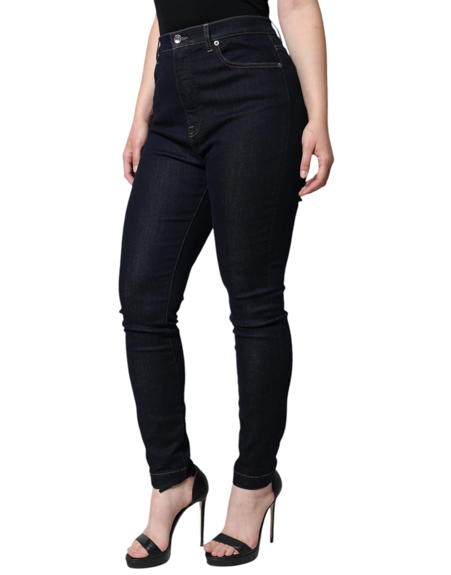 Jeans skinny a vita alta neri GRACE di Dolce & Gabbana