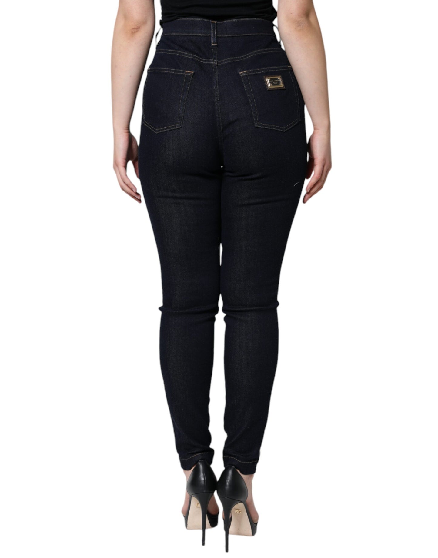 Jeans skinny a vita alta neri GRACE di Dolce & Gabbana