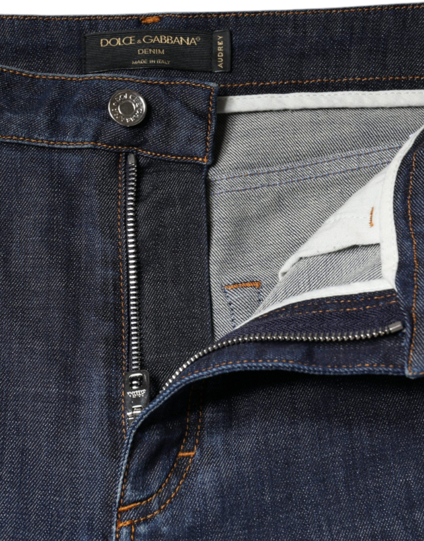 Jeans aderenti in denim di cotone QUEEN blu scuro Dolce & Gabbana