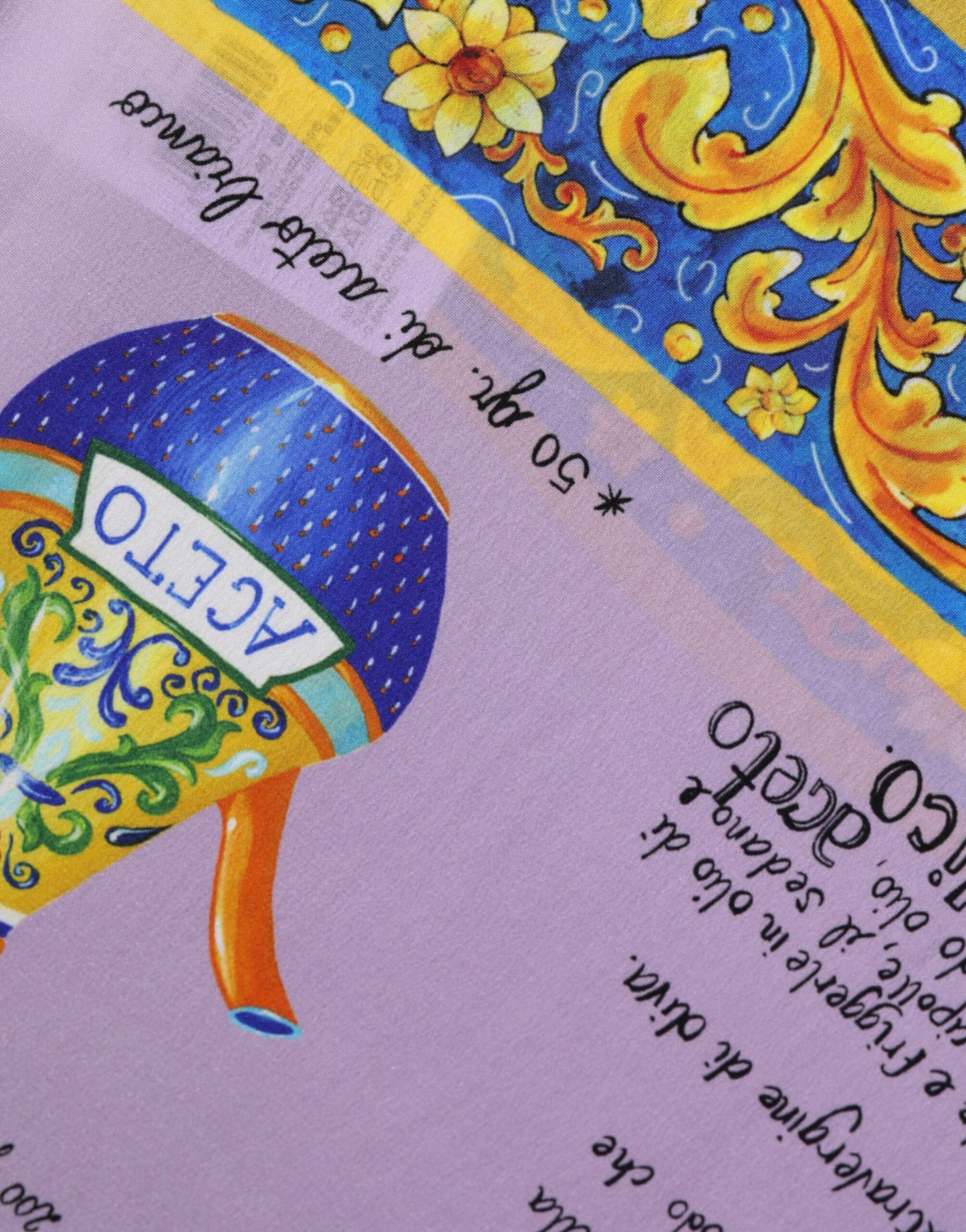Canotta Dolce & Gabbana con stampa Caponata Siciliana in seta viola