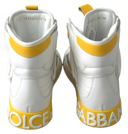Dolce & Gabbana High-Top Perforated Leather Sneakers - PER.FASHION