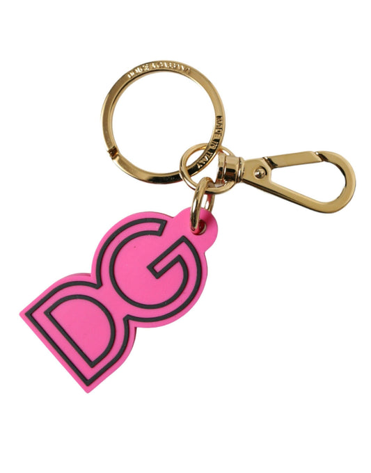 Dolce & Gabbana Chic Gold and Pink Keychain Elegance - PER.FASHION