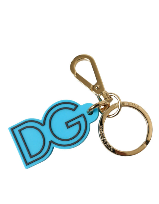 Dolce & Gabbana Elegant Blue Gold Keychain Accessory - PER.FASHION