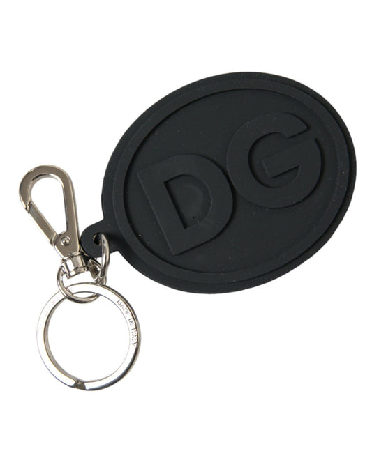 Dolce & Gabbana Chic Black and Silver Logo Keychain - PER.FASHION