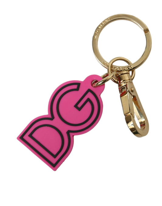 Dolce & Gabbana Chic Gold and Pink Logo Keychain - PER.FASHION