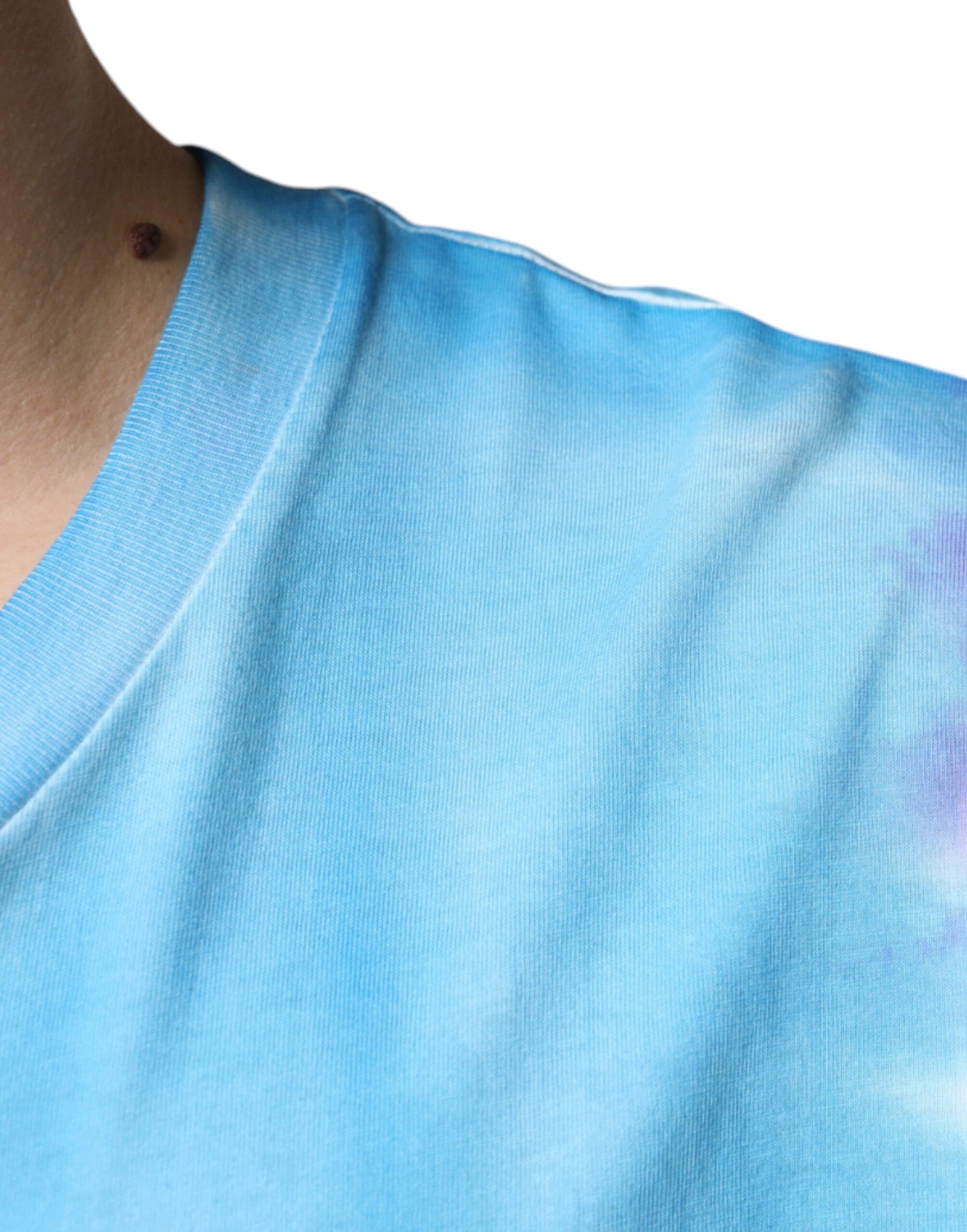 Dolce & Gabbana T-shirt senza maniche in cotone tie-dye multicolore