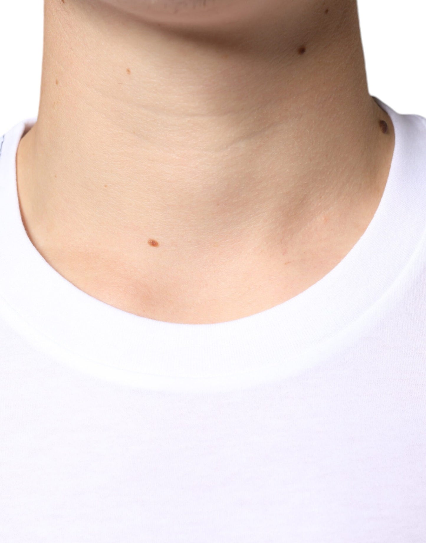 Dolce & Gabbana T-shirt a maniche corte in cotone con logo DG in metallo bianco