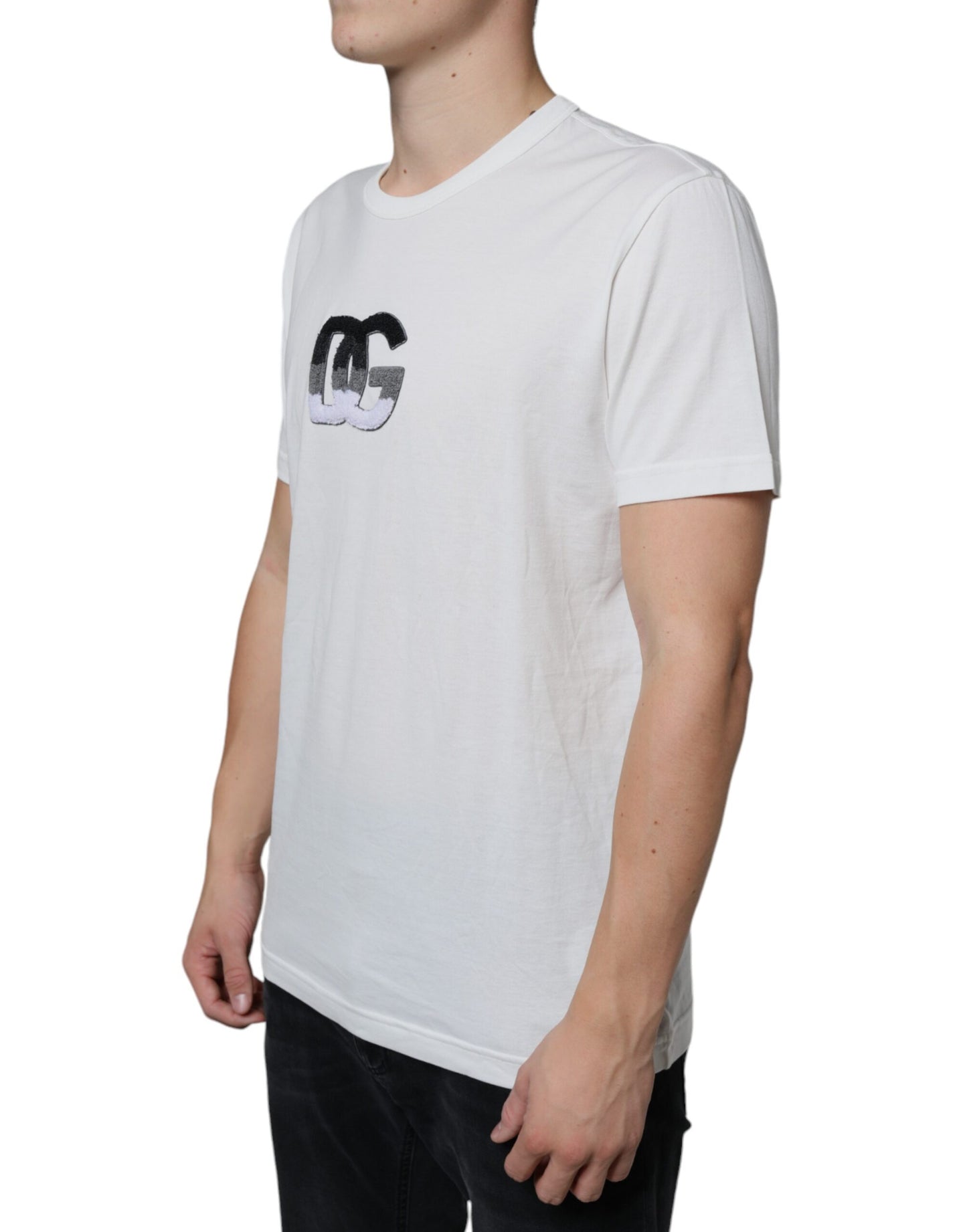 T-shirt Dolce & Gabbana in cotone bianco con stampa del logo DG