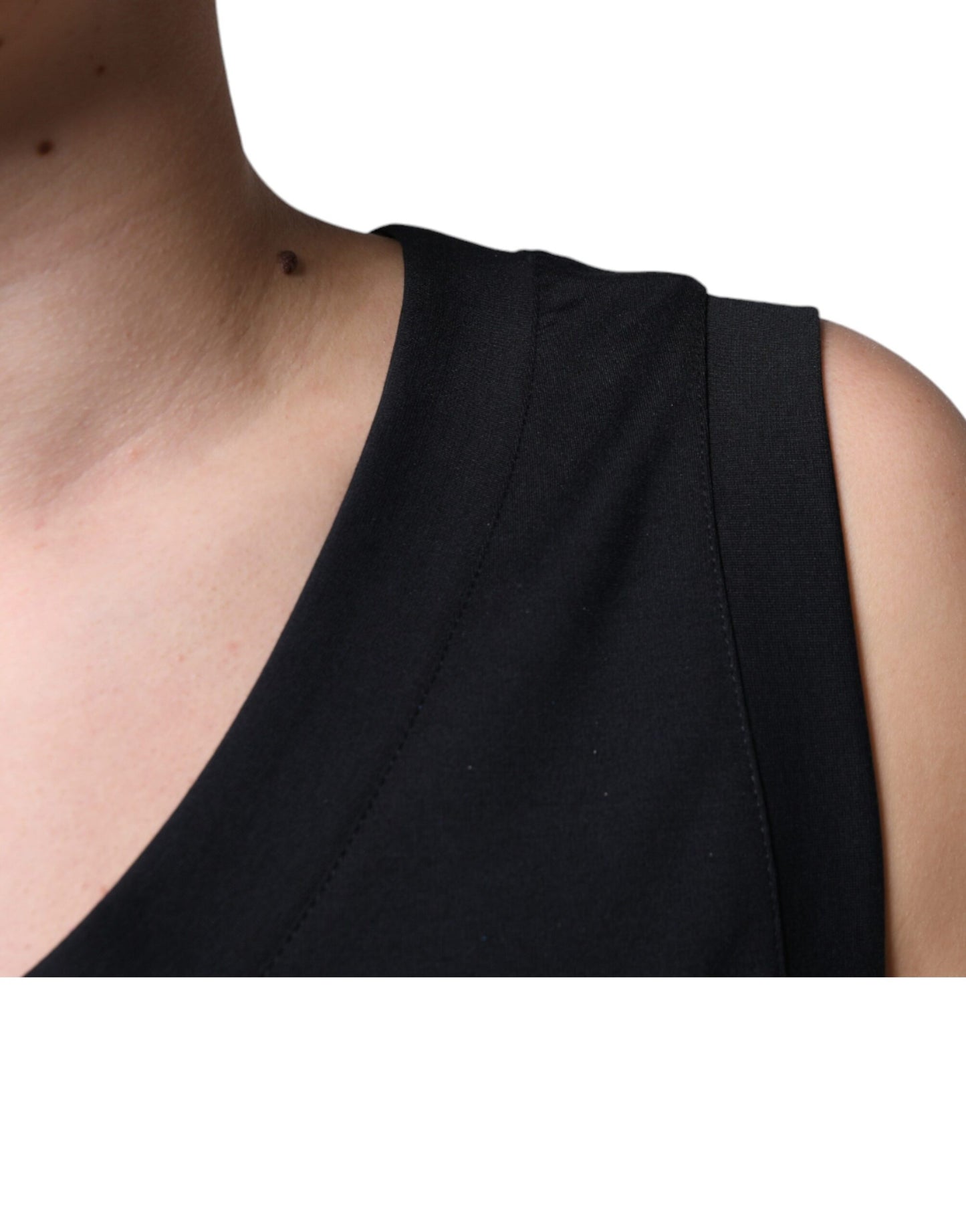 Dolce & Gabbana T-shirt senza maniche in cotone nero Born To Be Free