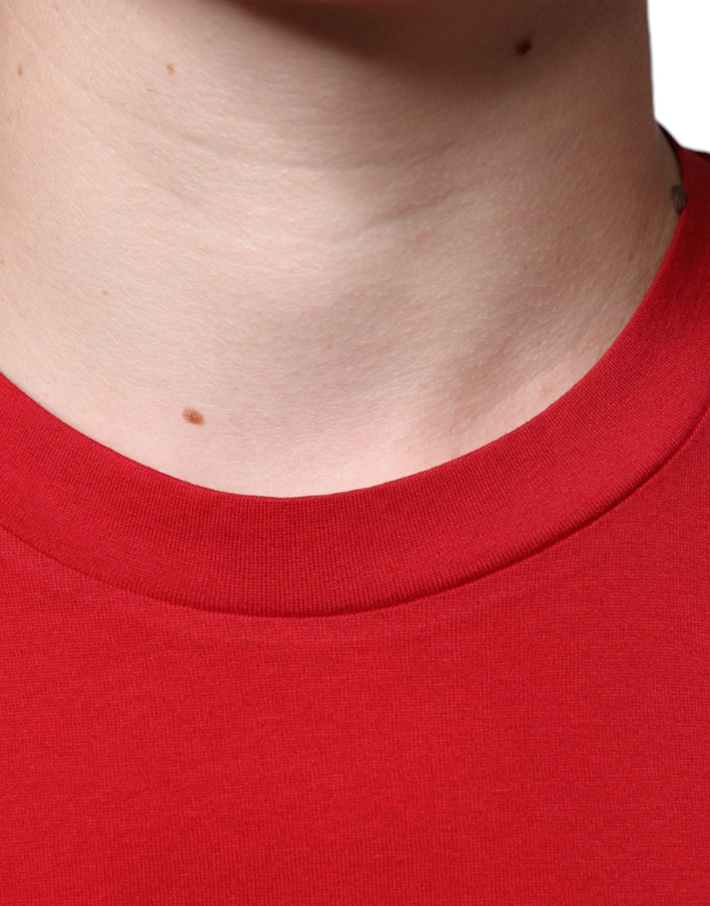 Dolce & Gabbana T-shirt girocollo con stampa logo DG in cotone rosso