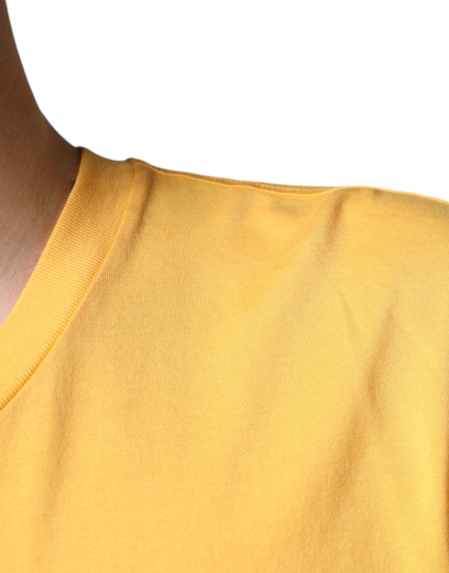 Dolce & Gabbana T-shirt girocollo in cotone floreale giallo Secret Graden