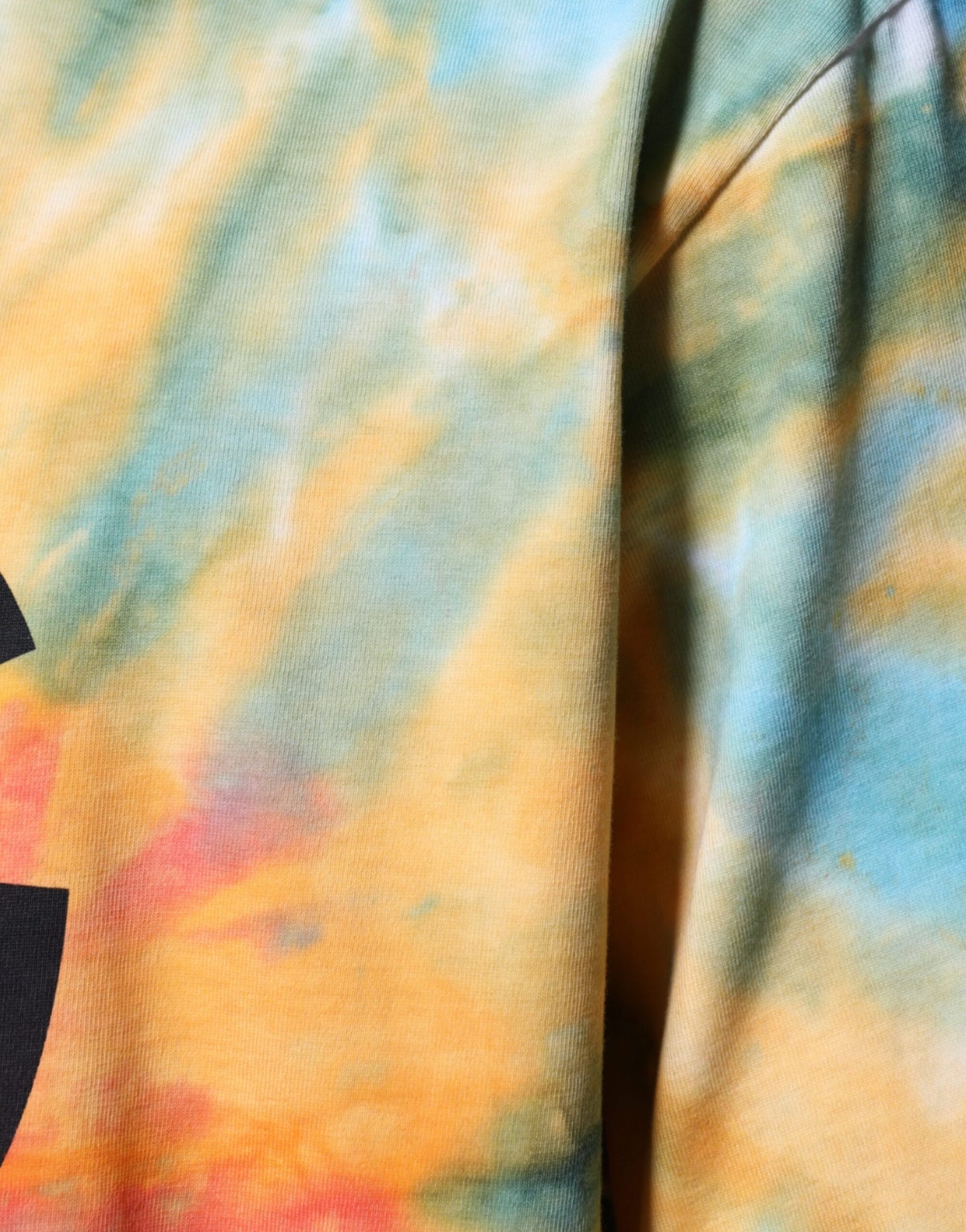 Dolce & Gabbana T-shirt in cotone con logo tie-dye multicolore
