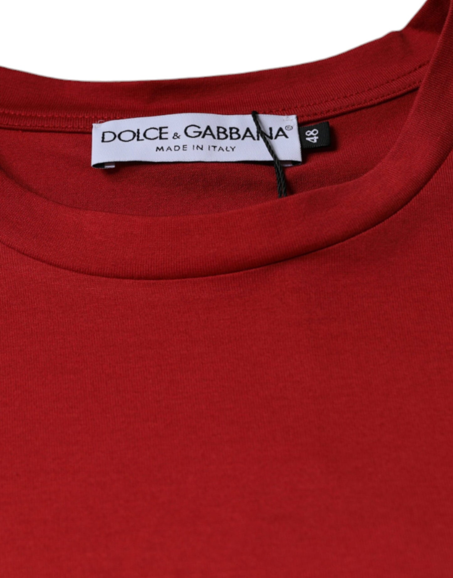 Dolce & Gabbana T-shirt girocollo con stampa logo DG in cotone rosso