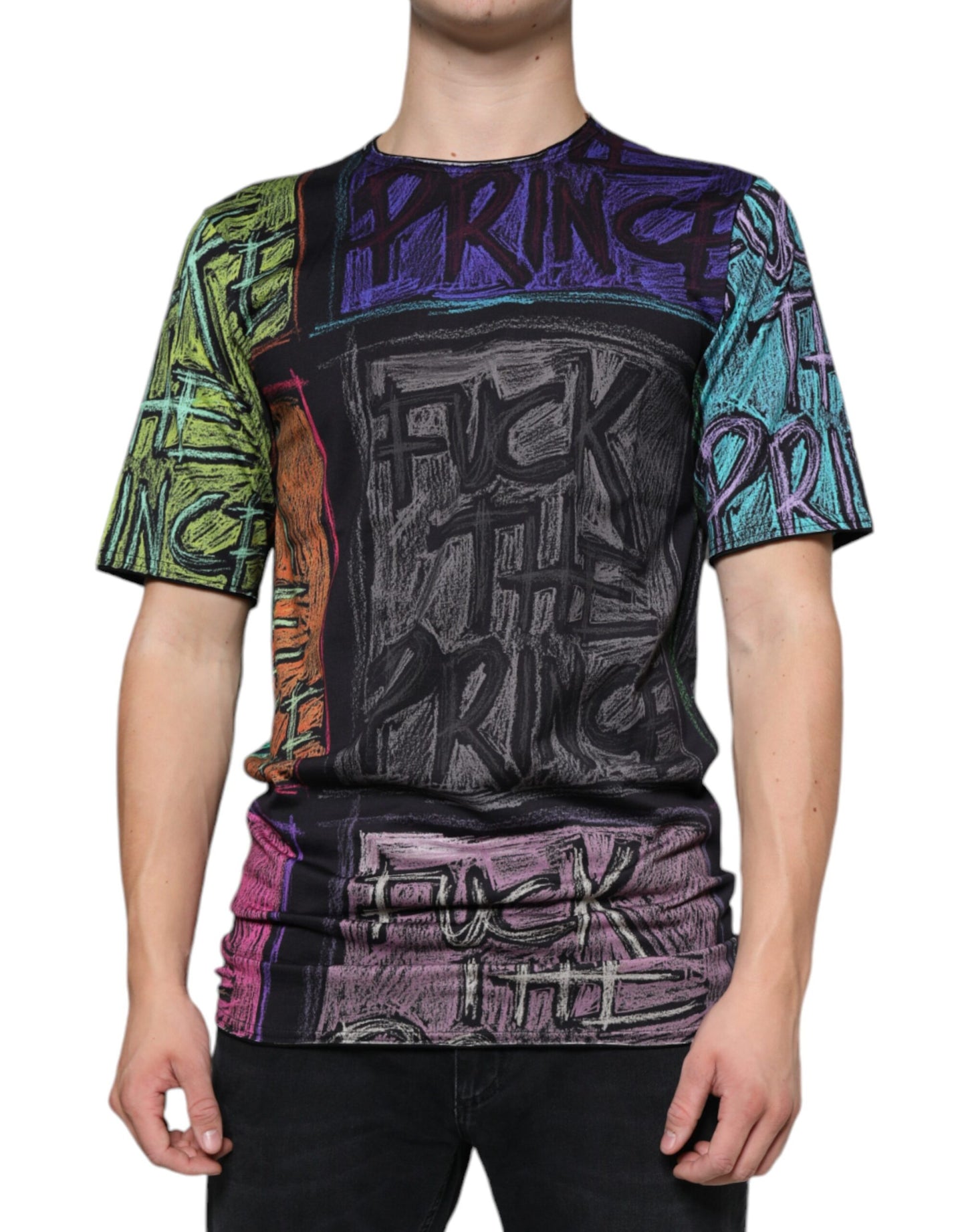 Dolce & Gabbana T-shirt in cotone con stampa grafica multicolore