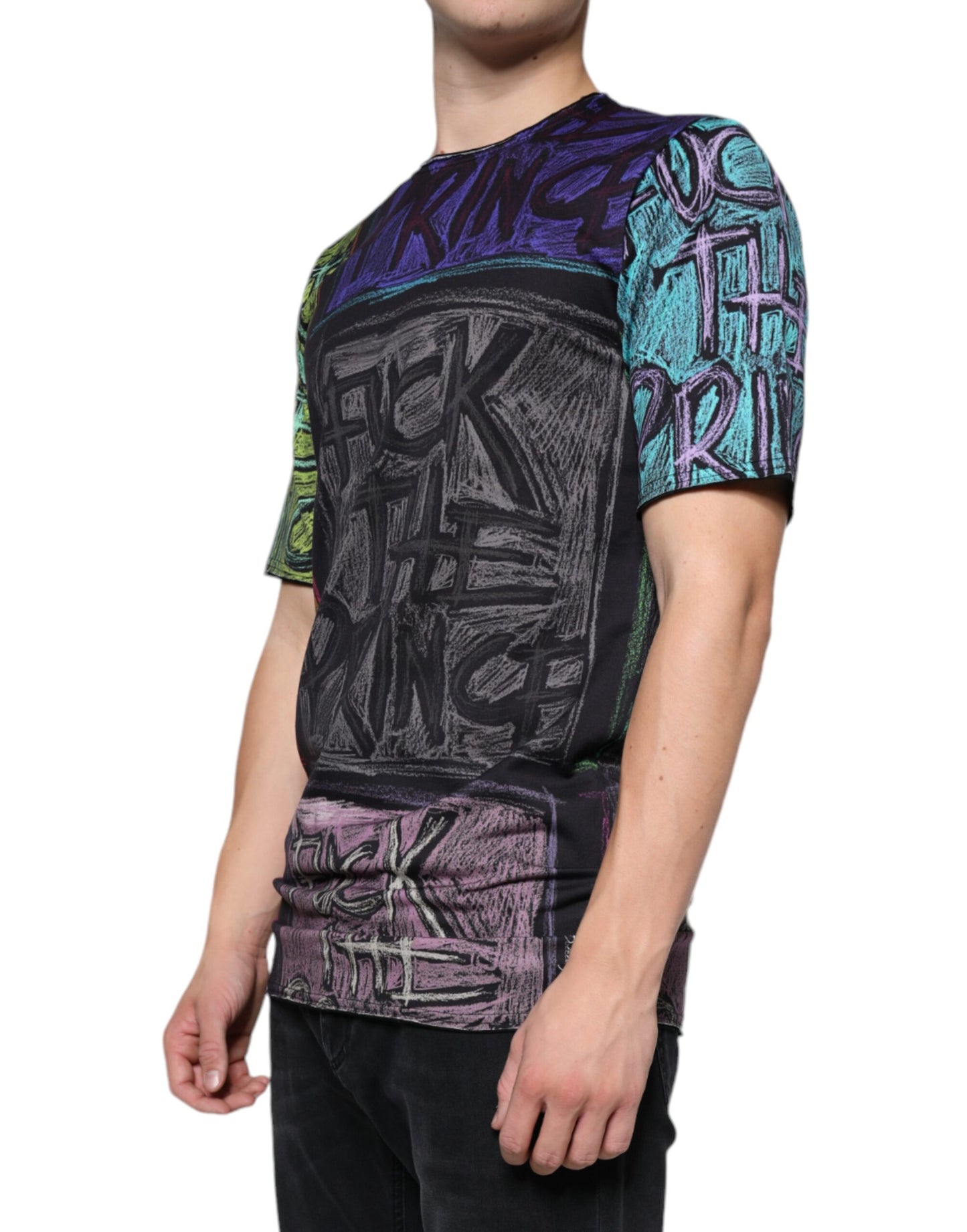 Dolce & Gabbana T-shirt in cotone con stampa grafica multicolore