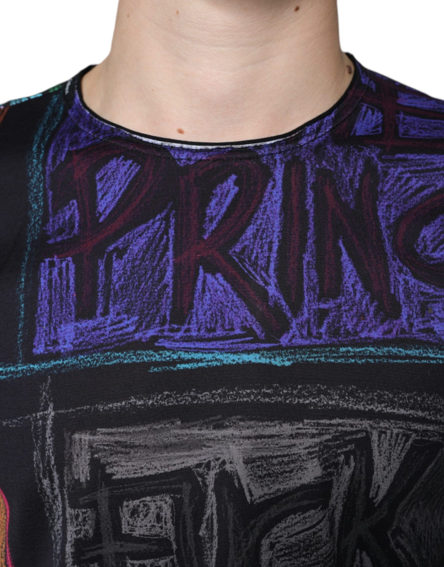 Dolce & Gabbana T-shirt in cotone con stampa grafica multicolore