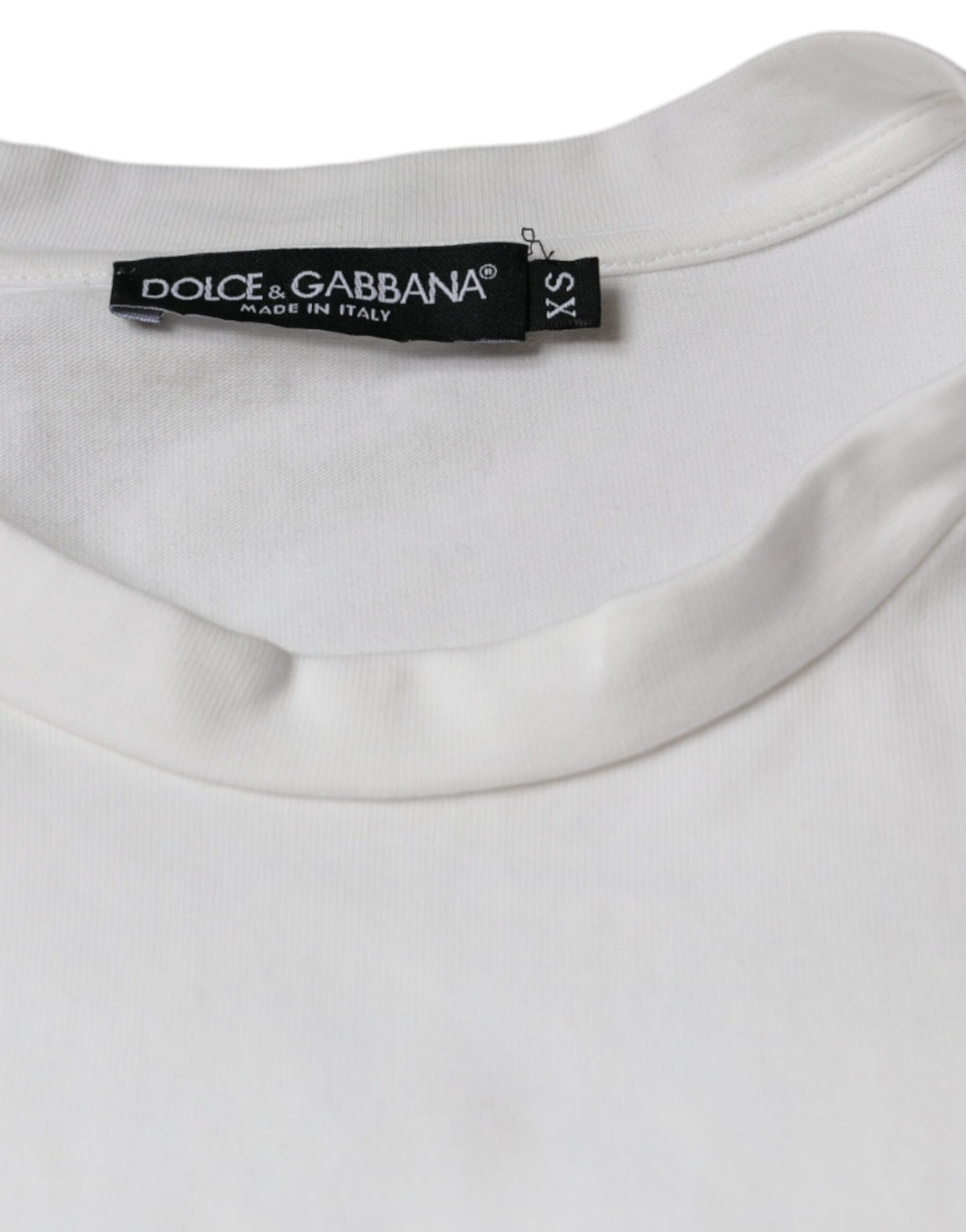 Dolce & Gabbana T-shirt casual con stampa del logo DG in cotone bianco