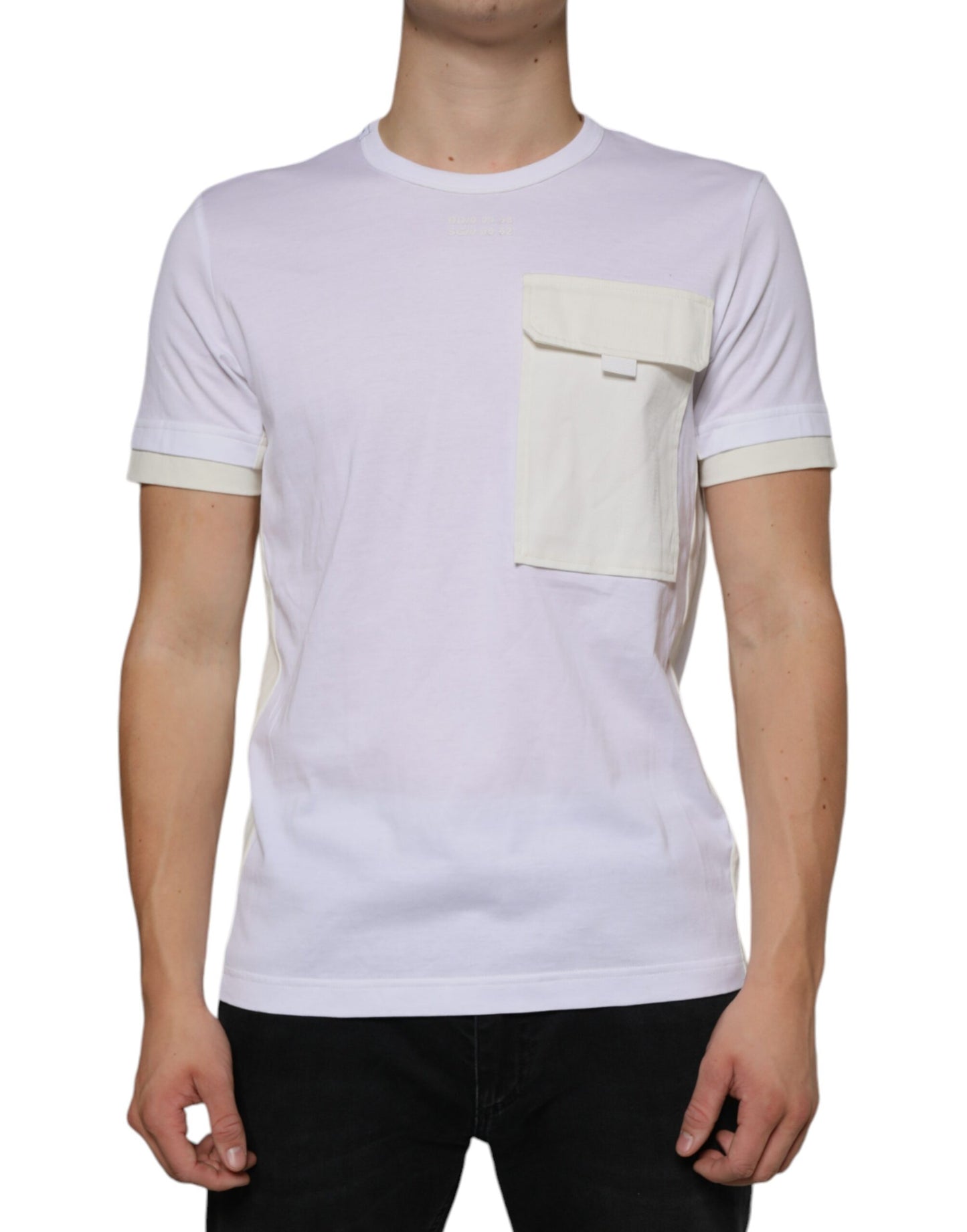 T-shirt a maniche corte con taschino in cotone bianco Dolce & Gabbana