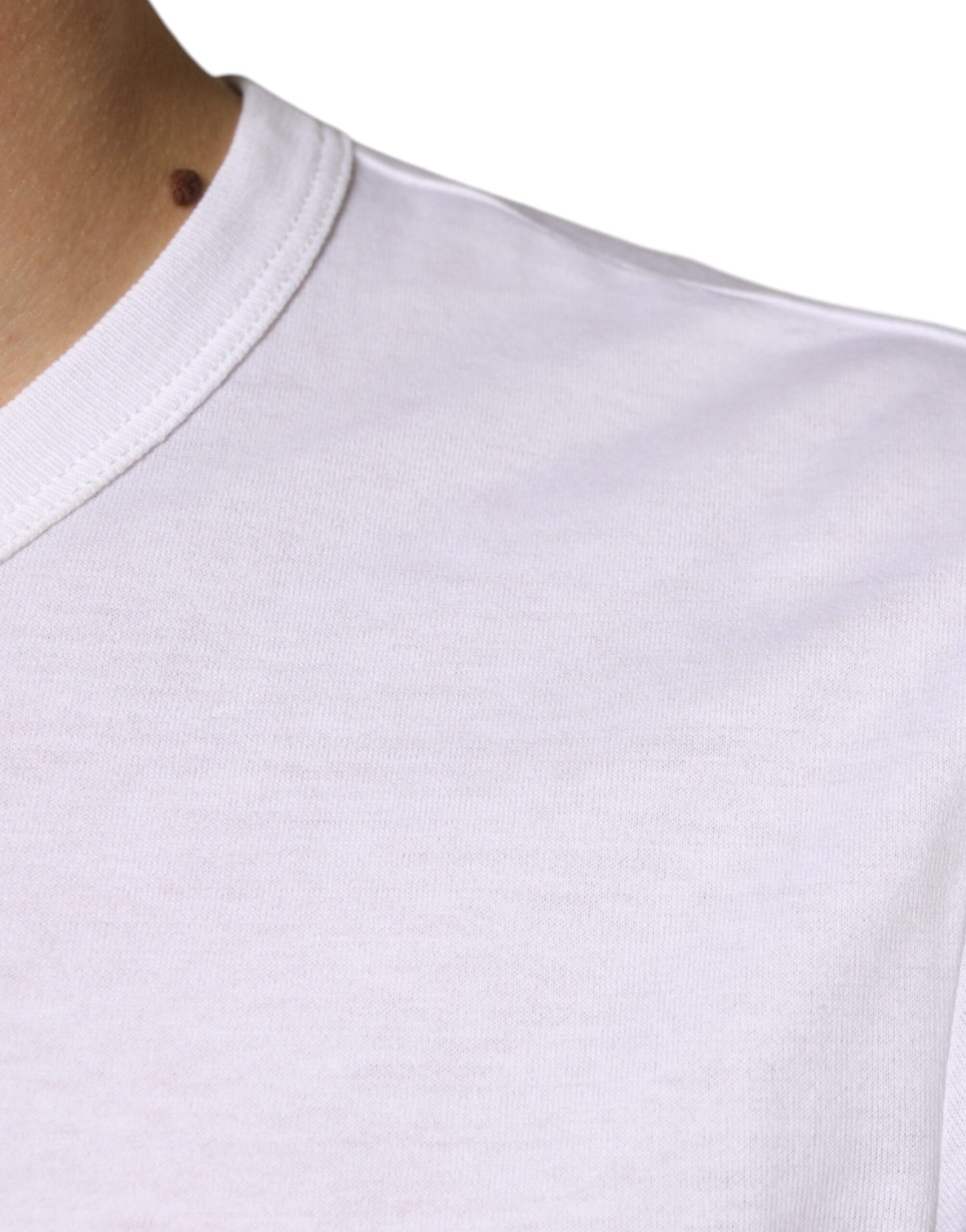T-shirt a maniche corte con taschino in cotone bianco Dolce & Gabbana