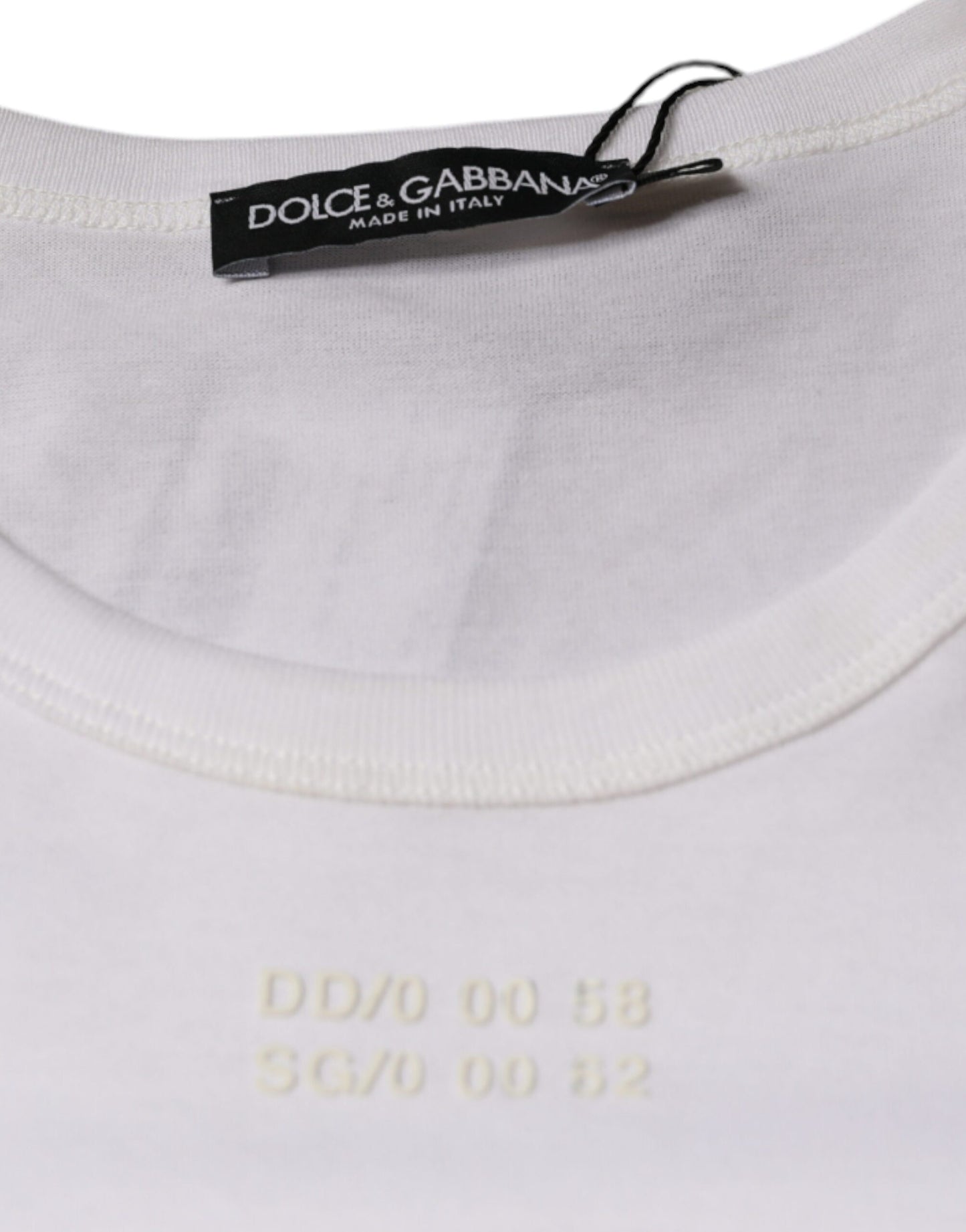 T-shirt a maniche corte con taschino in cotone bianco Dolce & Gabbana