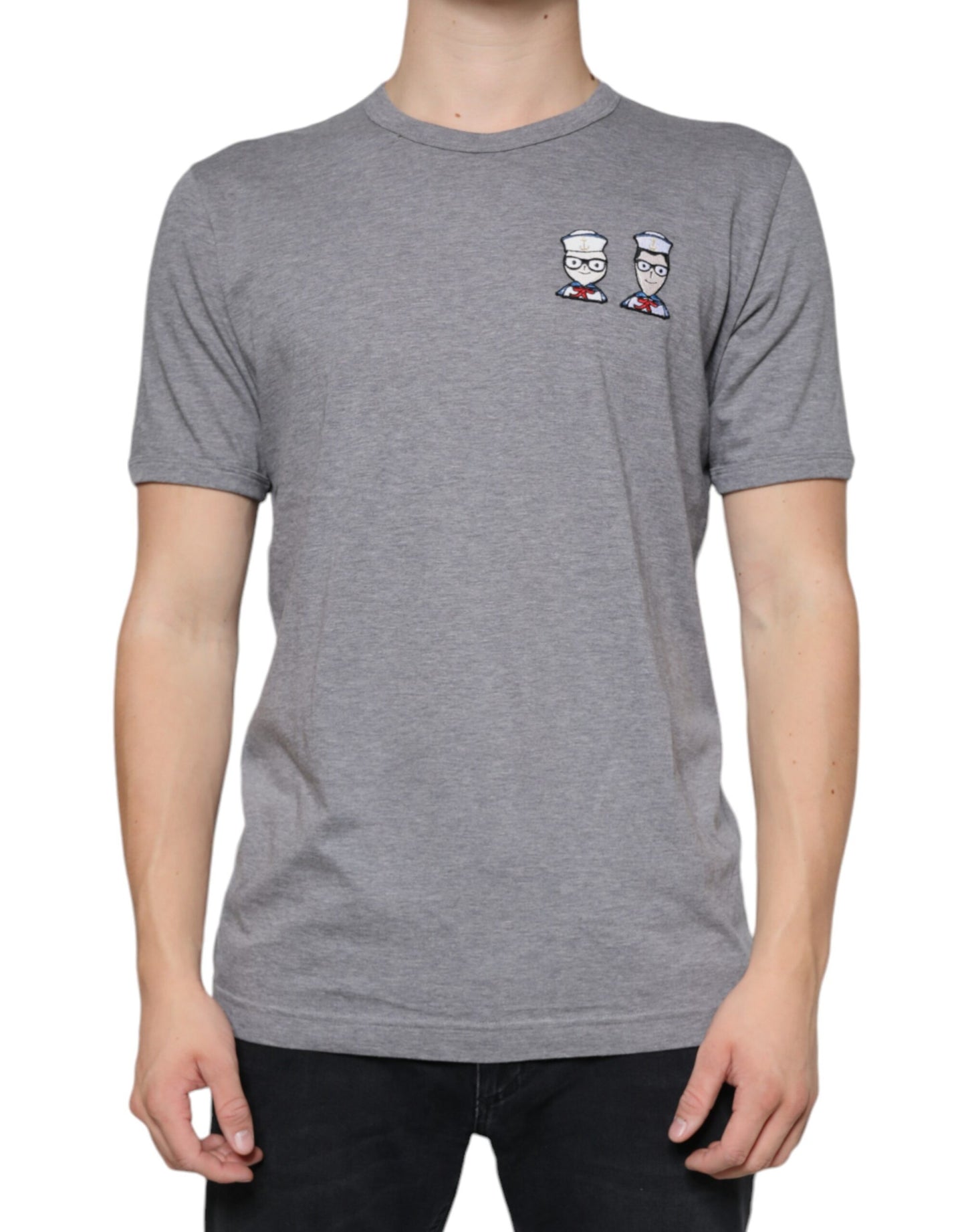 Dolce & Gabbana T-shirt a maniche corte in cotone grigio #DGFamily