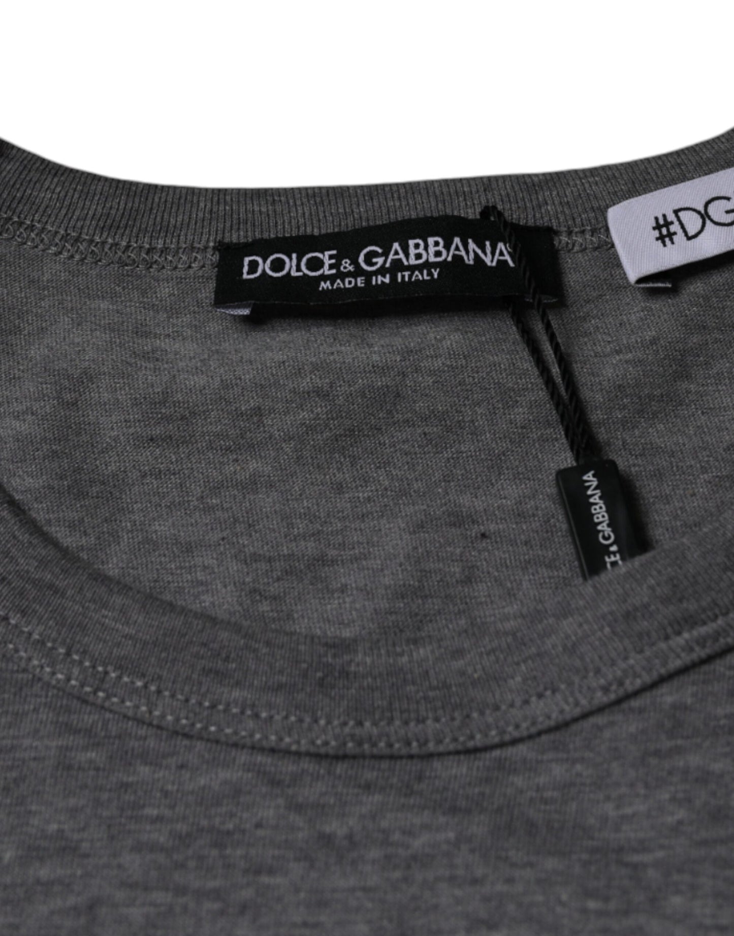 Dolce & Gabbana T-shirt a maniche corte in cotone grigio #DGFamily