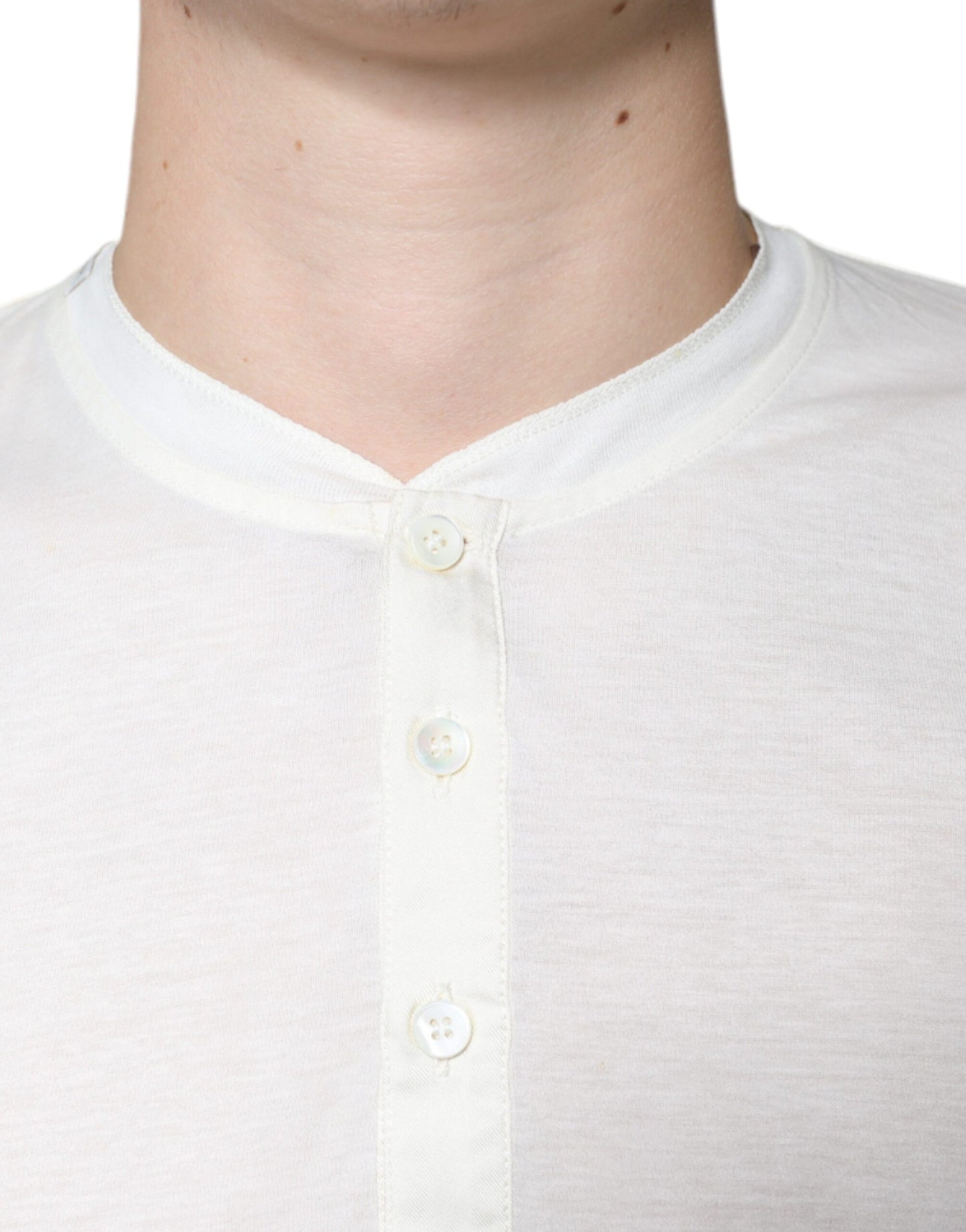 Dolce & Gabbana T-shirt a maniche corte in cotone bianco sporco