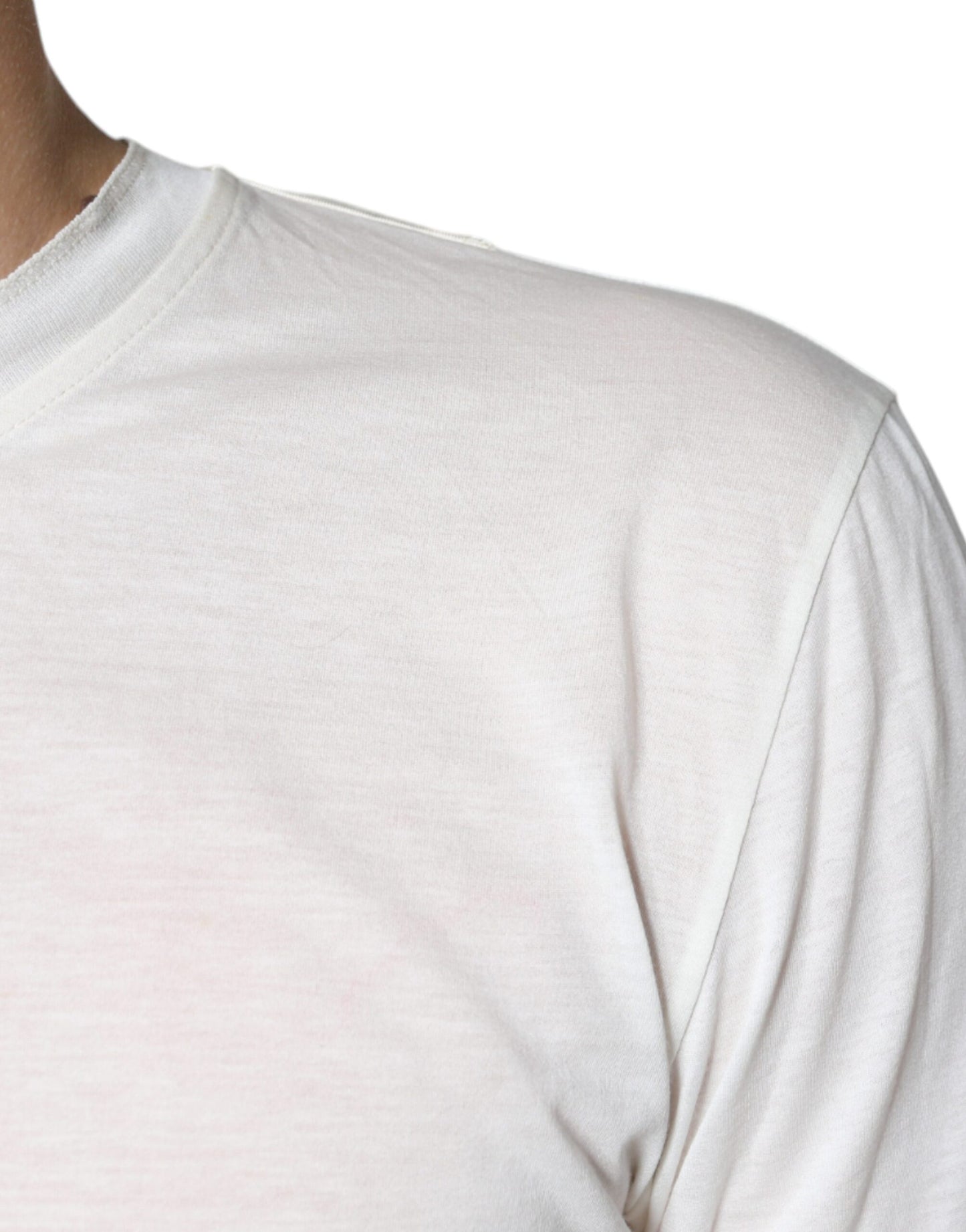 Dolce & Gabbana T-shirt a maniche corte in cotone bianco sporco