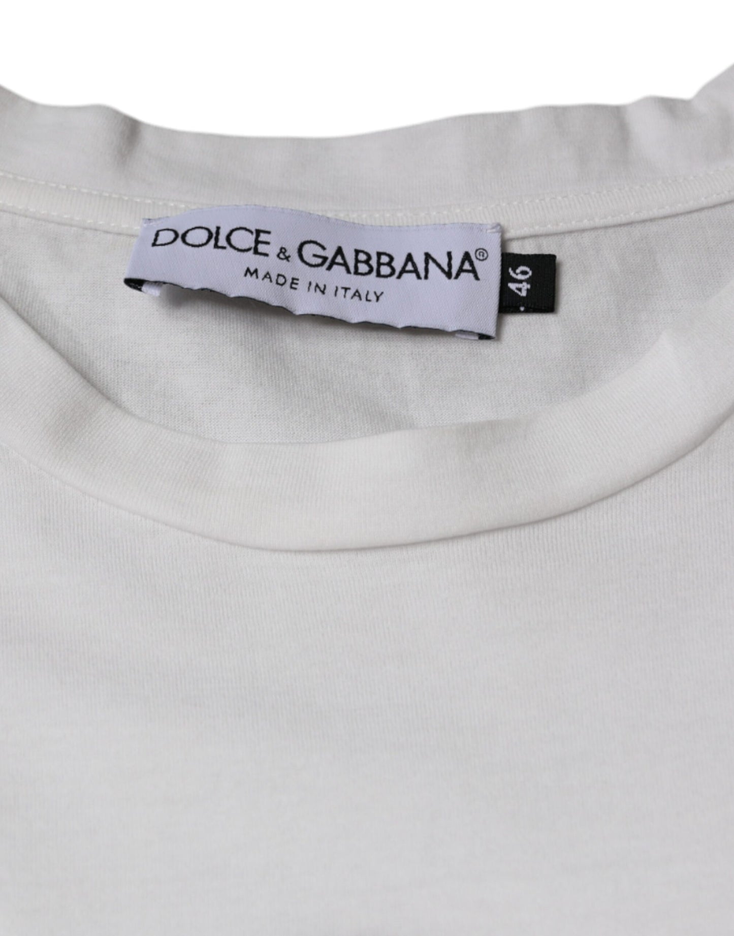 Dolce & Gabbana T-shirt casual con stampa del logo DG in cotone bianco