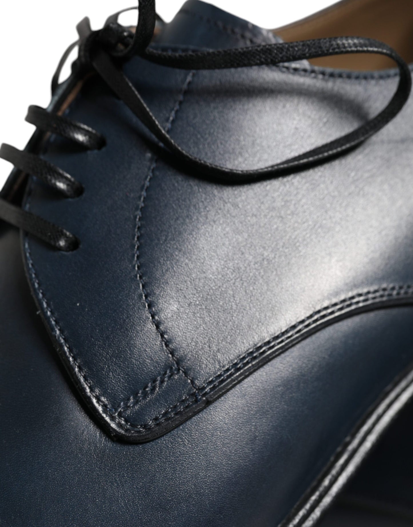 Scarpe eleganti Derby in pelle blu navy Dolce & Gabbana