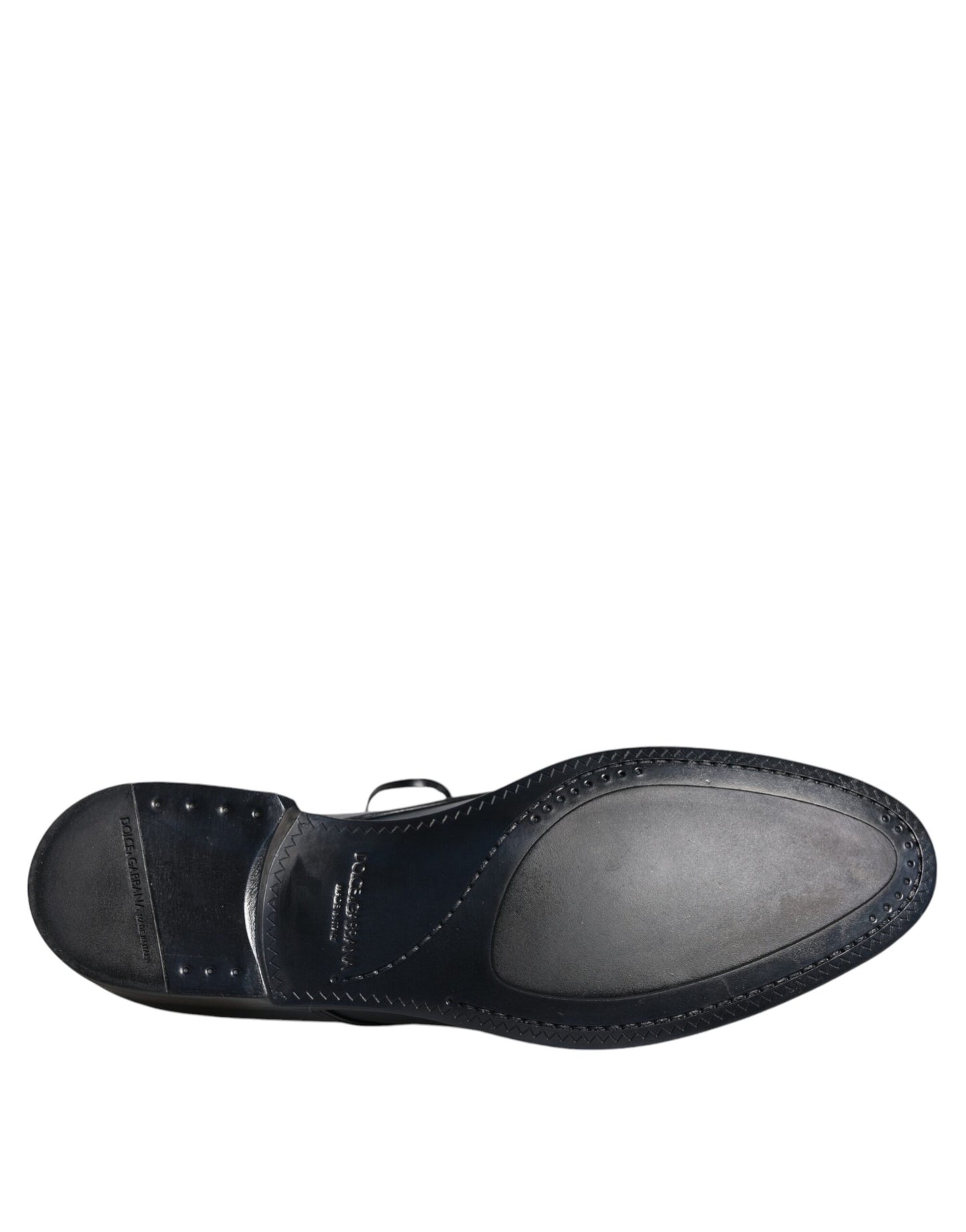 Scarpe eleganti Derby in pelle blu navy Dolce & Gabbana