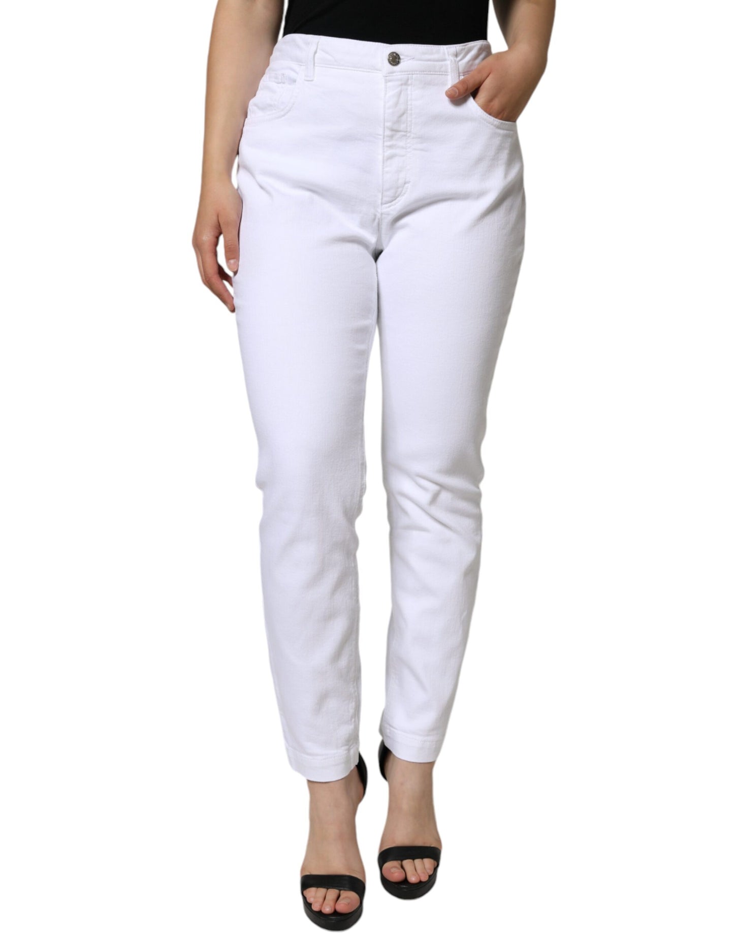 Jeans skinny AUDREY in cotone elasticizzato bianco Dolce & Gabbana