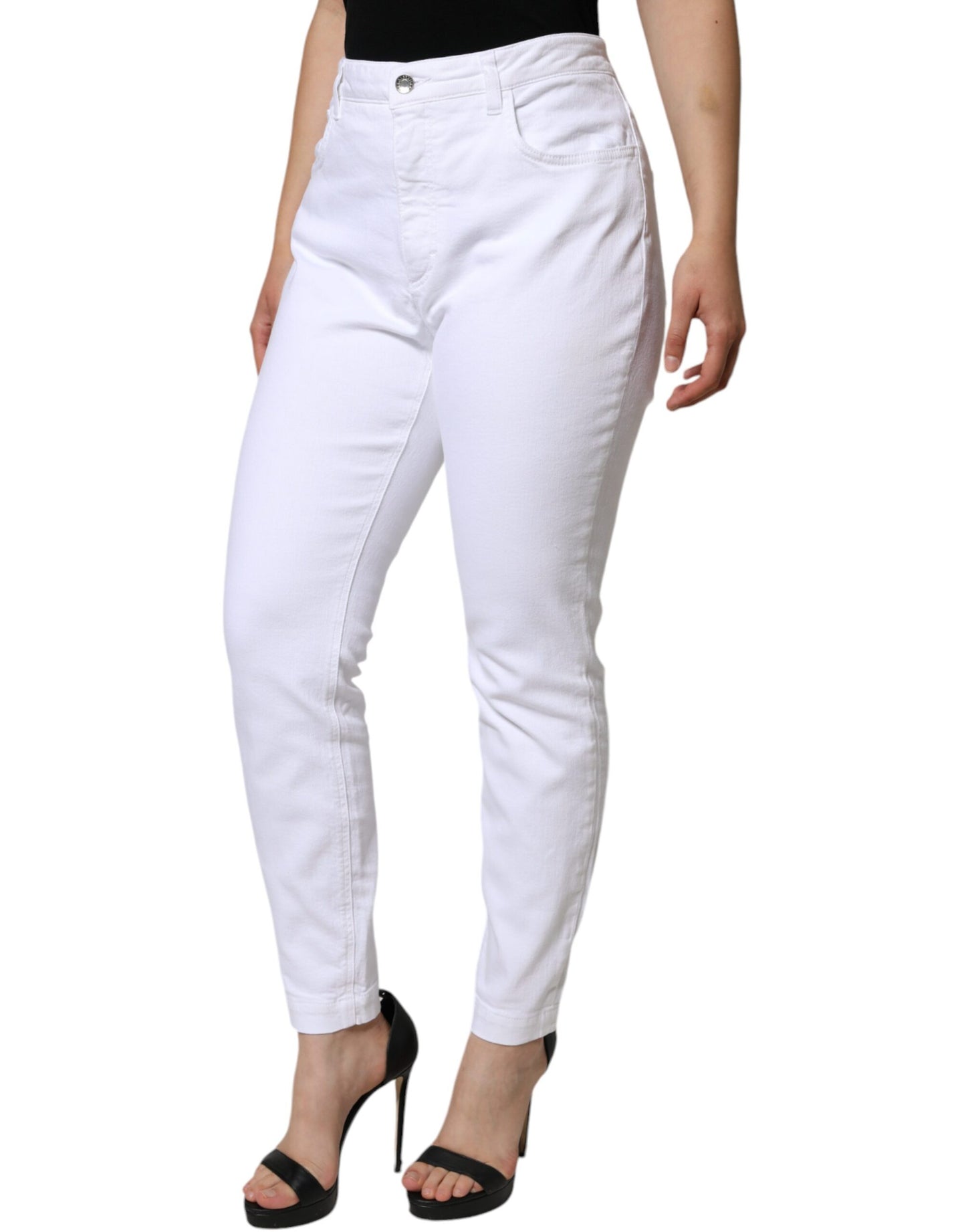 Jeans skinny AUDREY in cotone elasticizzato bianco Dolce & Gabbana