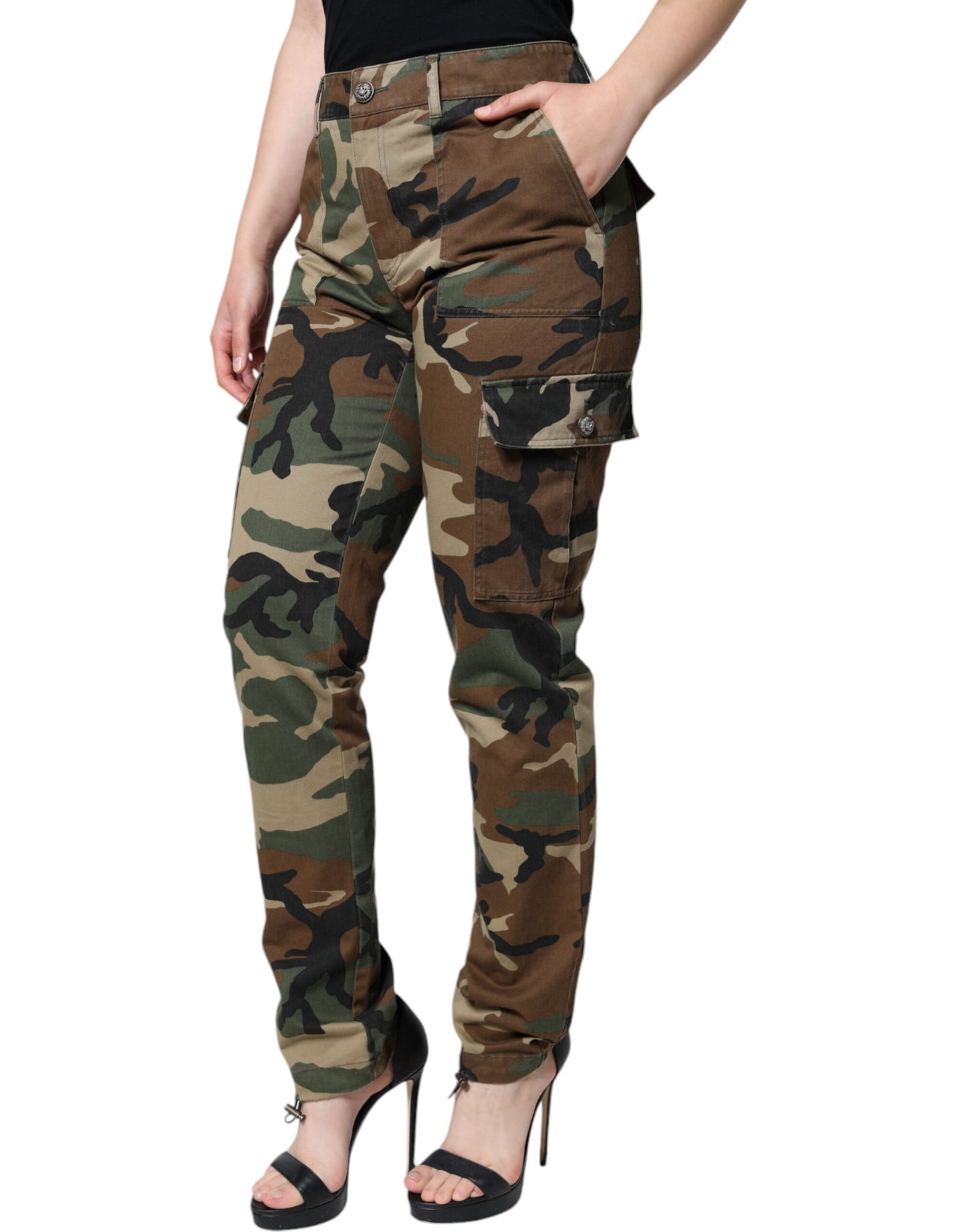 Pantaloni cargo mimetici multicolore Dolce & Gabbana