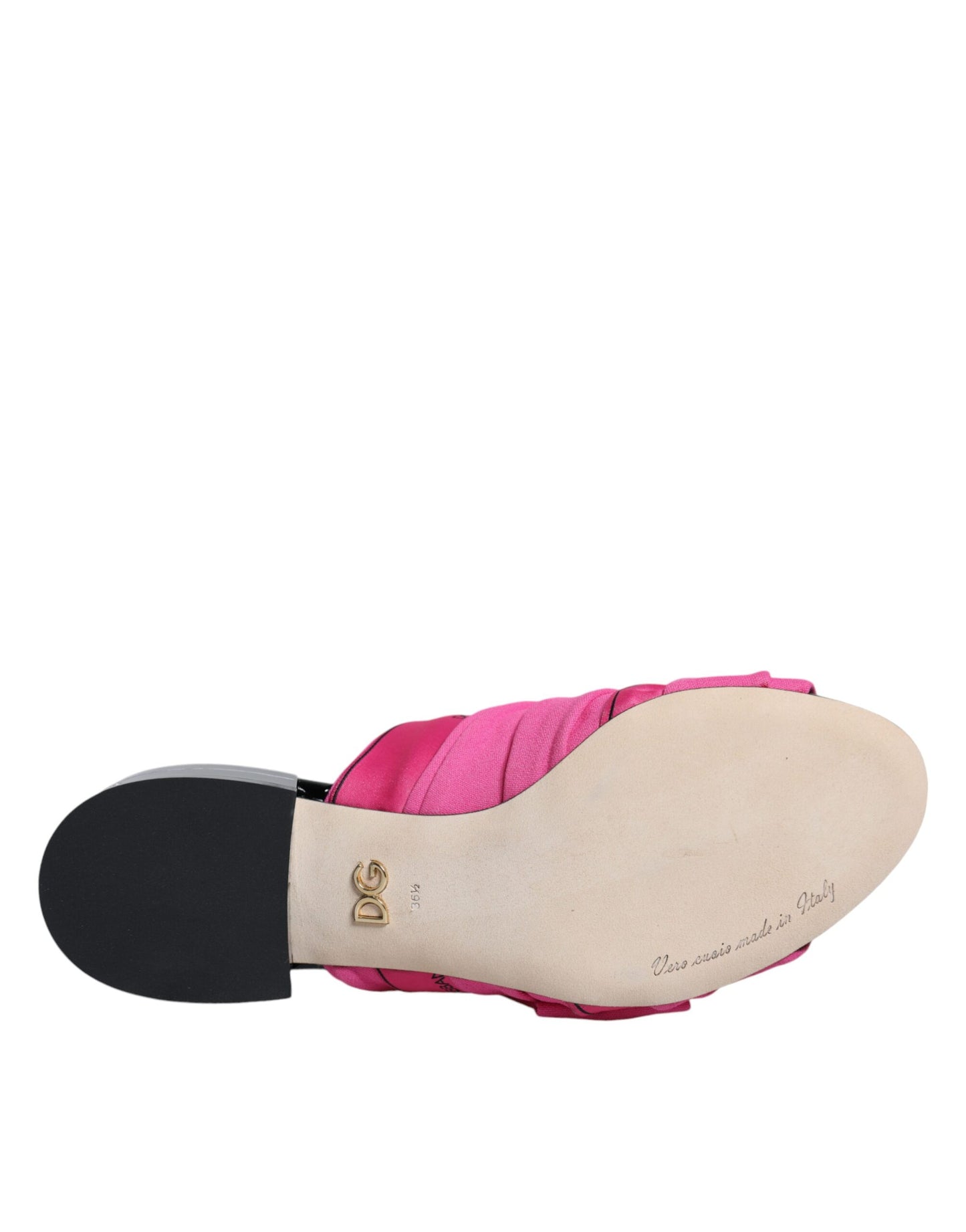 Sandali con zeppa Dolce & Gabbana rosa e neri in cristallo