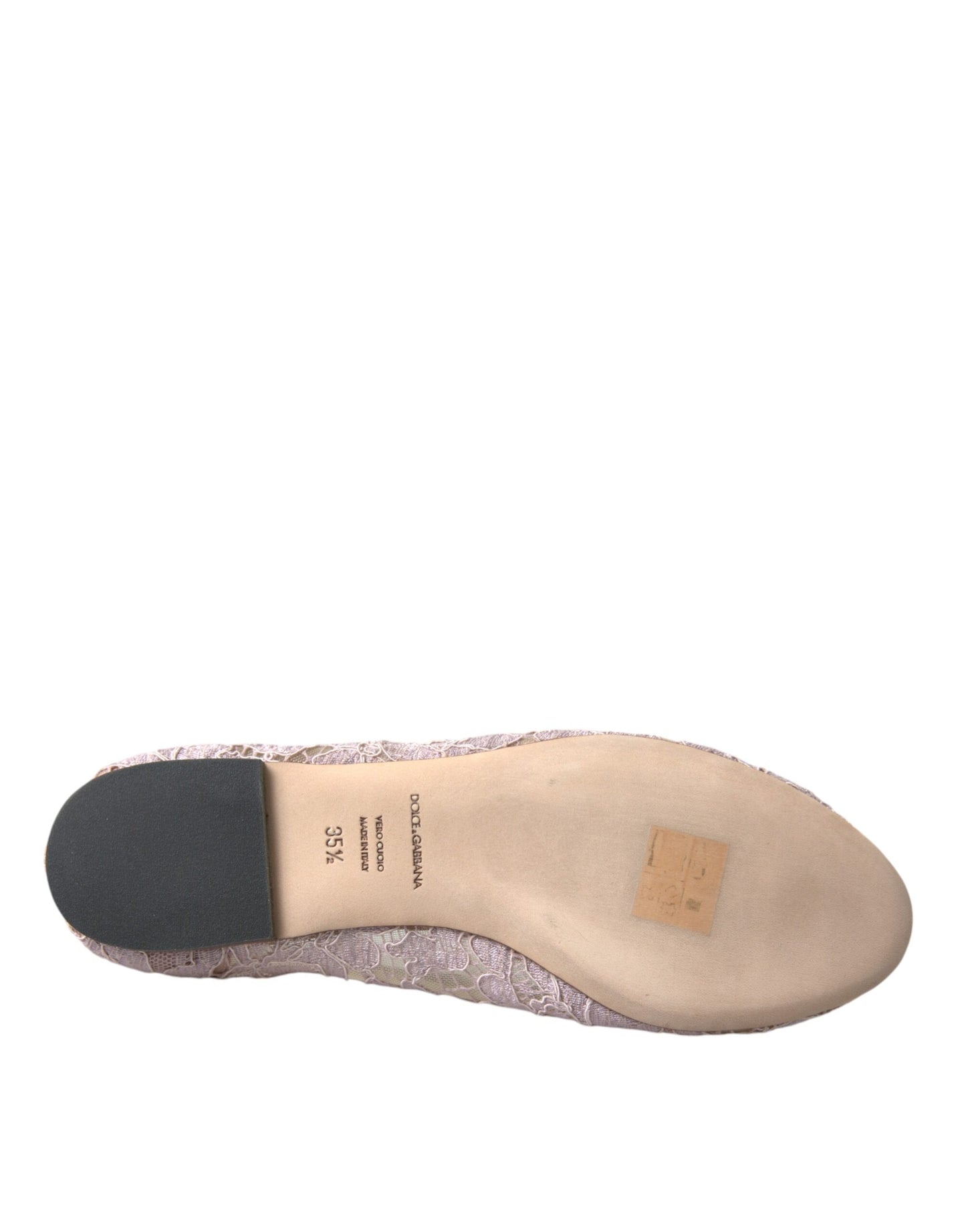 Dolce & Gabbana Ballerine in Pizzo Rosa con Cristalli Mocassini Scarpe