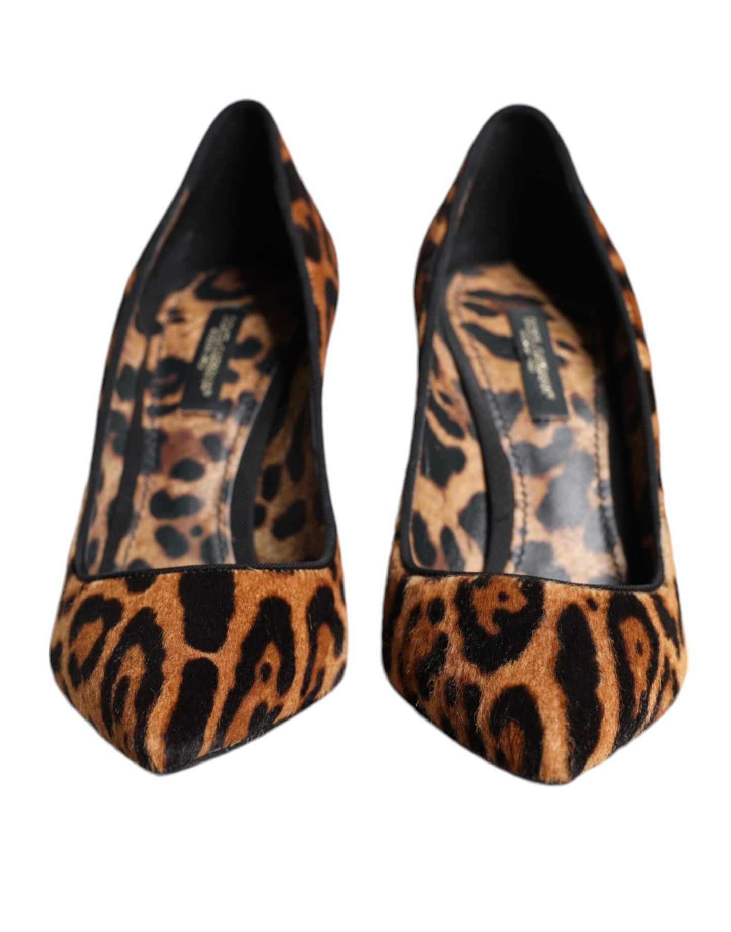 Scarpe con tacco Dolce & Gabbana in cavallino leopardato marrone