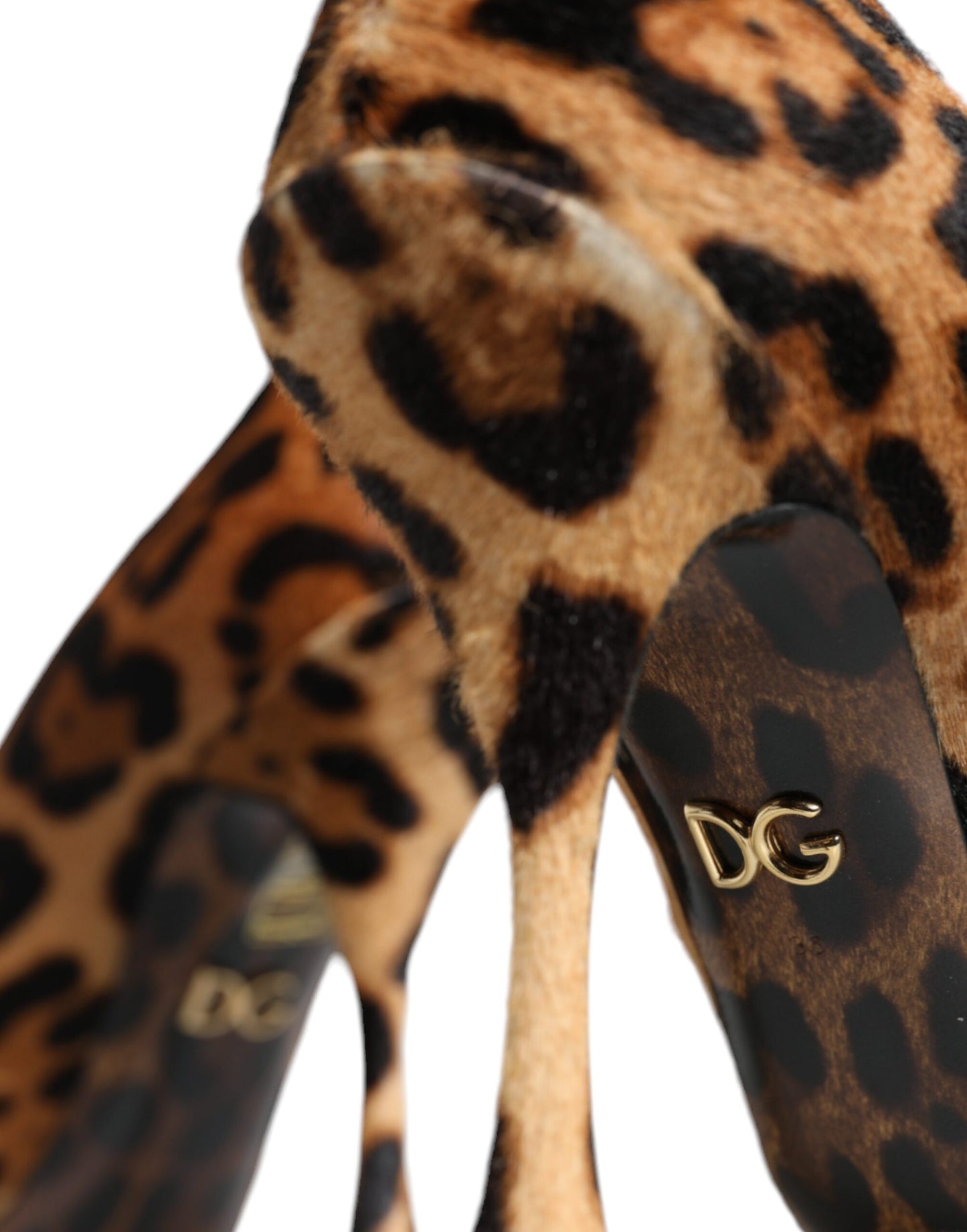 Scarpe con tacco Dolce & Gabbana in cavallino leopardato marrone