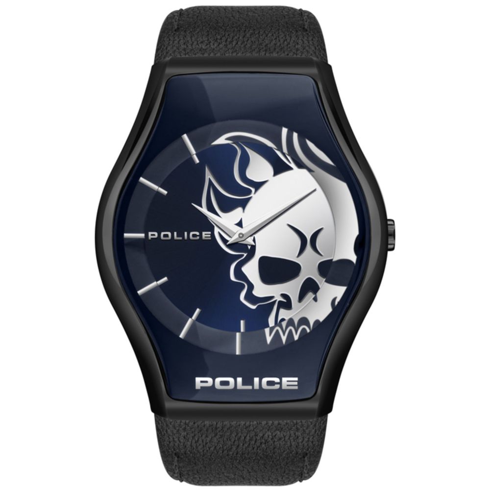 Orologio in pelle nera della polizia