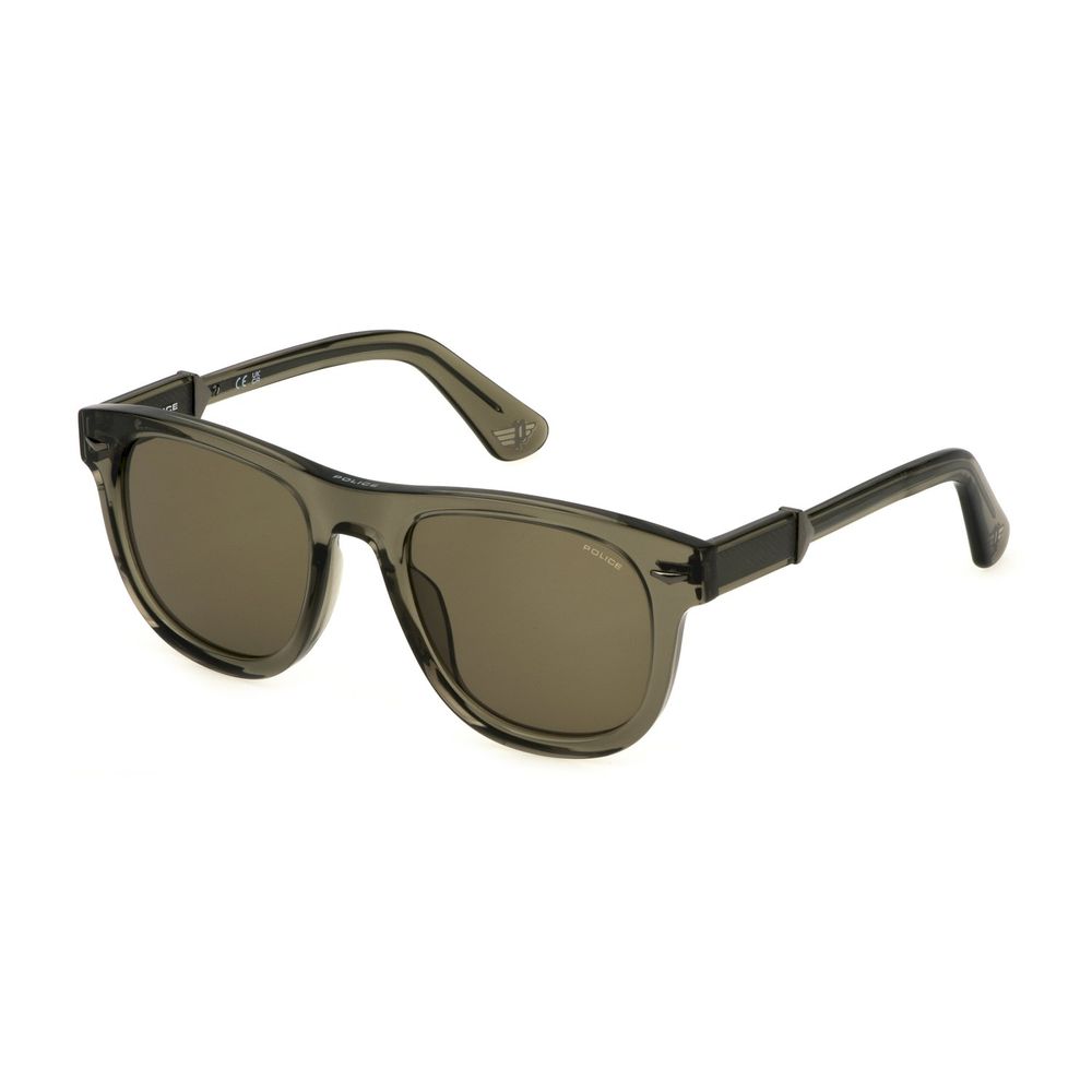Occhiali da sole in acetato verde polizia