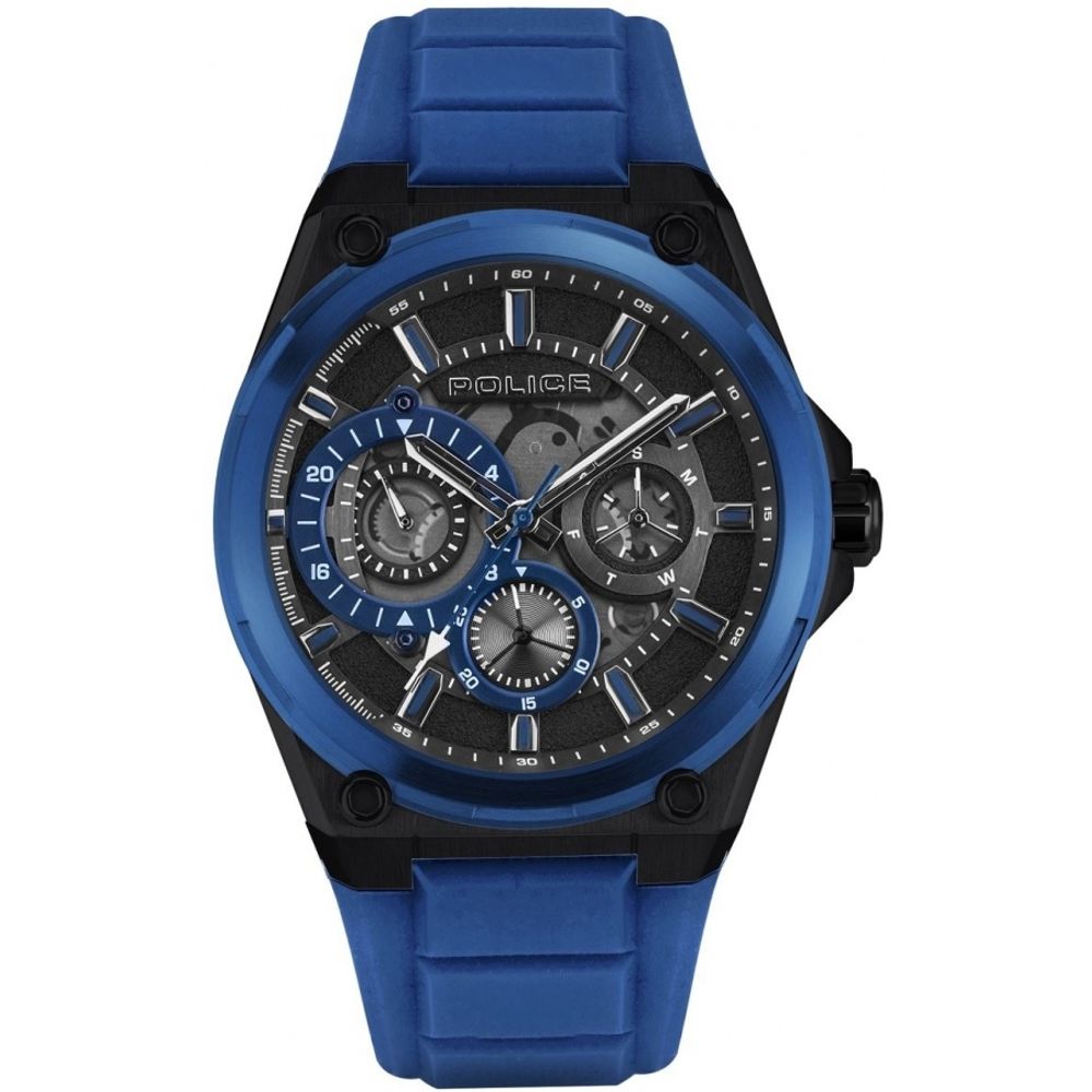 Orologio in silicone blu della polizia
