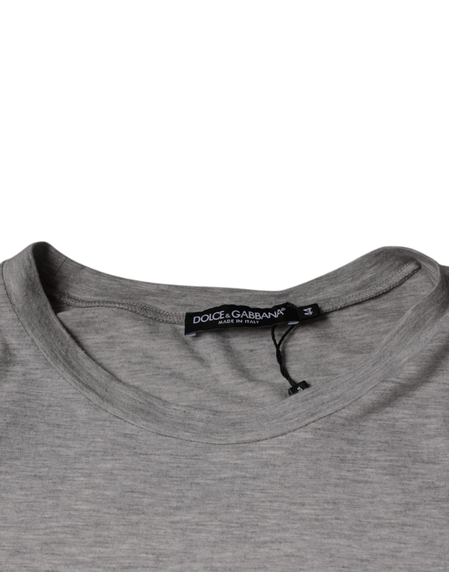 T-shirt girocollo a maniche corte con stampa logo grigio Dolce & Gabbana
