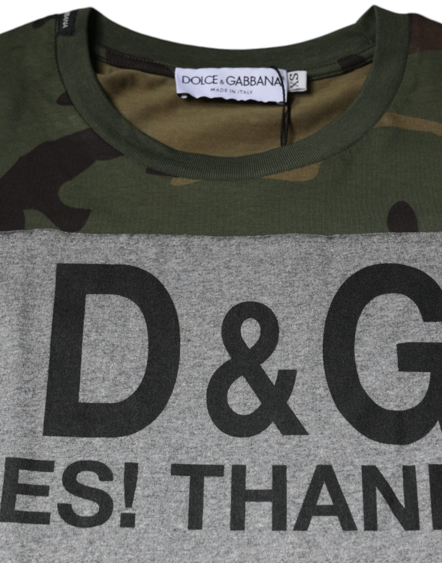 Dolce & Gabbana T-shirt girocollo in cotone mimetico multicolore