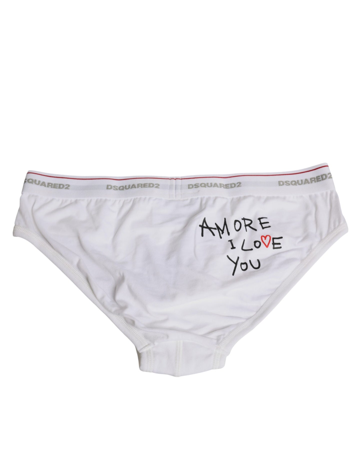 Dsquared² Mutandine da donna elasticizzate in cotone bianco a vita media