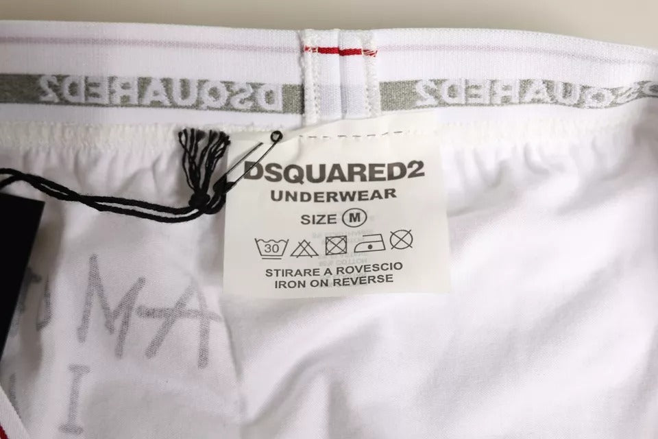 Dsquared² Mutandine da donna elasticizzate in cotone bianco a vita media