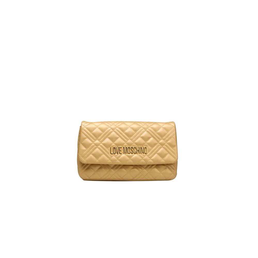 Borsa a tracolla da donna Love Moschino in polietilene dorato