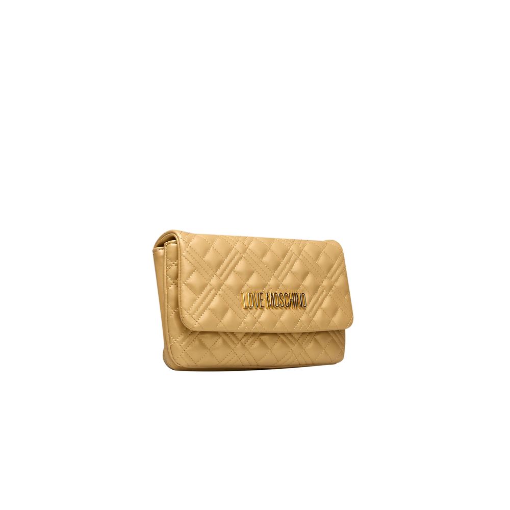Borsa a tracolla da donna Love Moschino in polietilene dorato