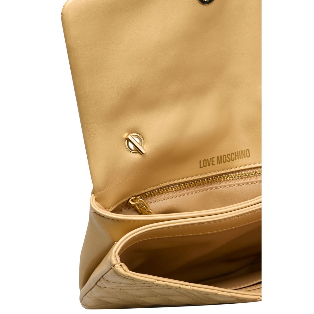 Borsa a tracolla da donna Love Moschino in polietilene dorato